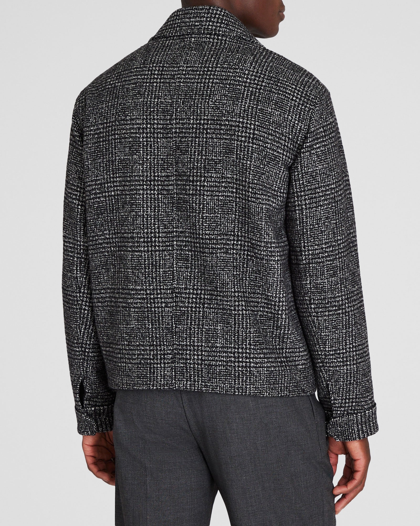 CLUB MONACO - Textured Wool Short Jacket - White-Black