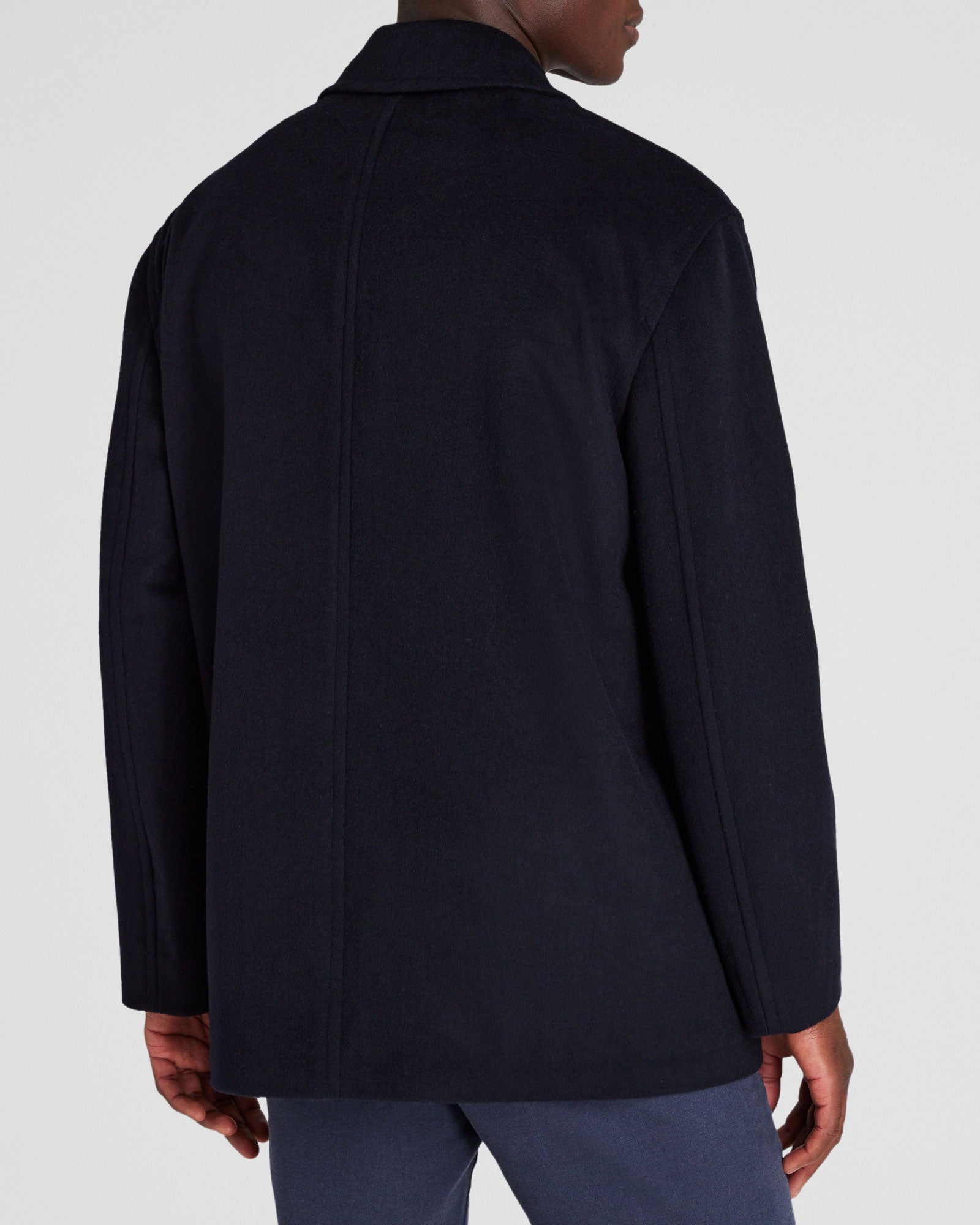 CLUB MONACO - Wool Blend Short Coat - Navy