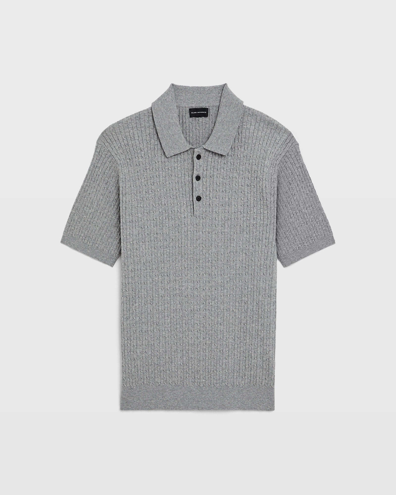 CLUB MONACO - Polo torsadé à manches courtes - Gris Chiné