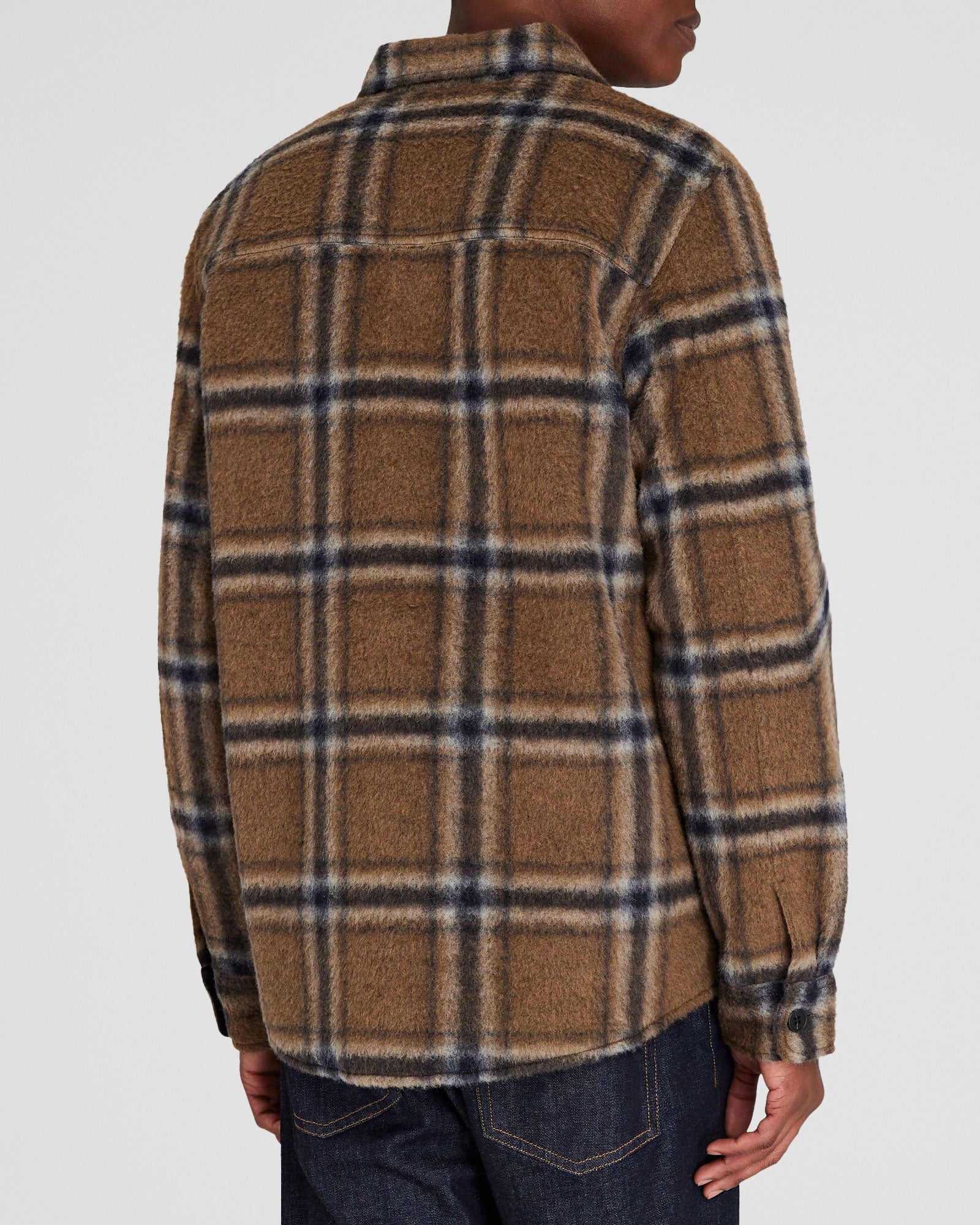 CLUB MONACO - Veste chemise à manches longues - Mélange de havane