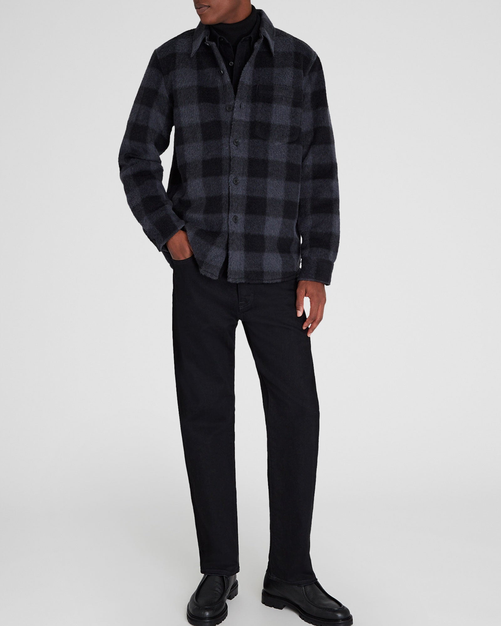 CLUB MONACO - Veste chemise à manches longues - Mélange Bleu