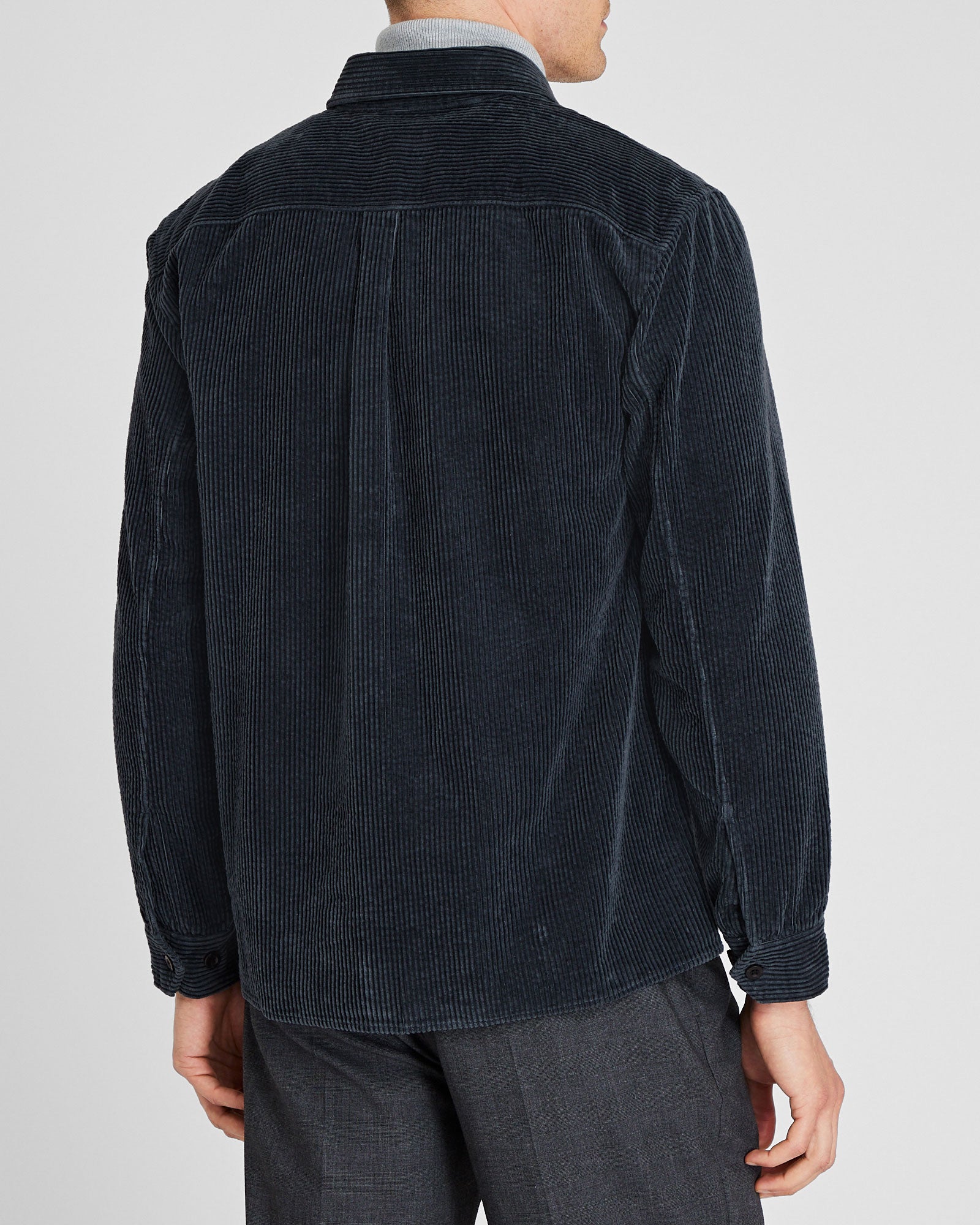 CLUB MONACO - Wide Wale Corduroy Shirt Jacket - Dark Blue
