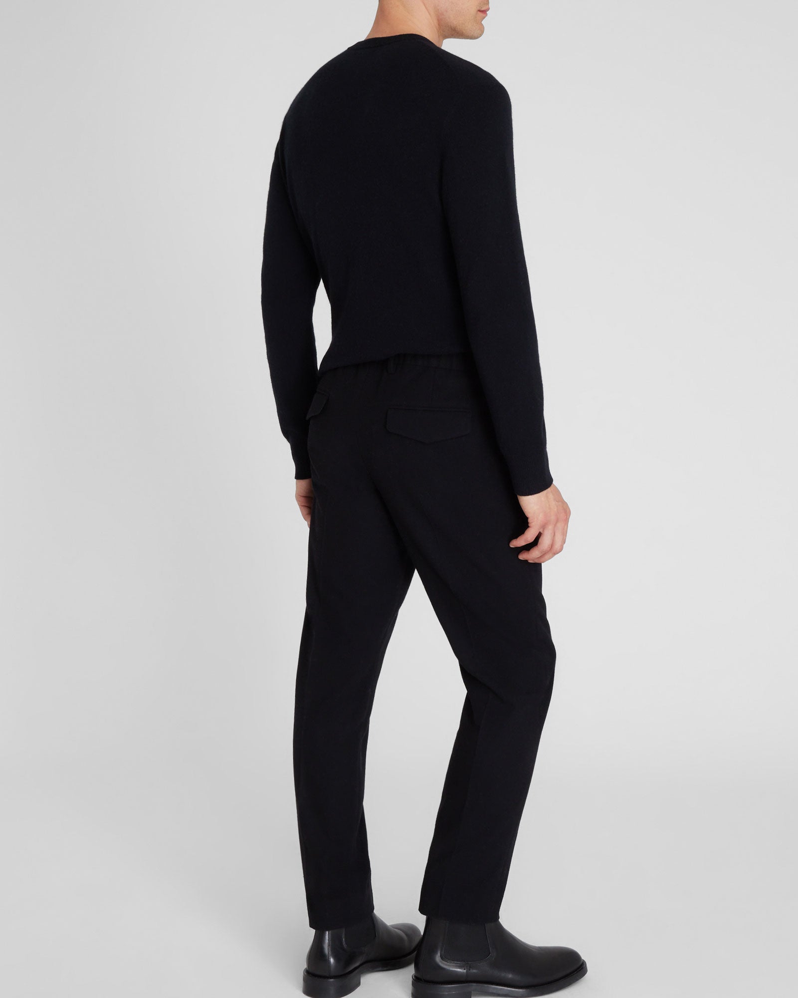 CLUB MONACO - Wool Hybrid Elasticated Trouser - Black