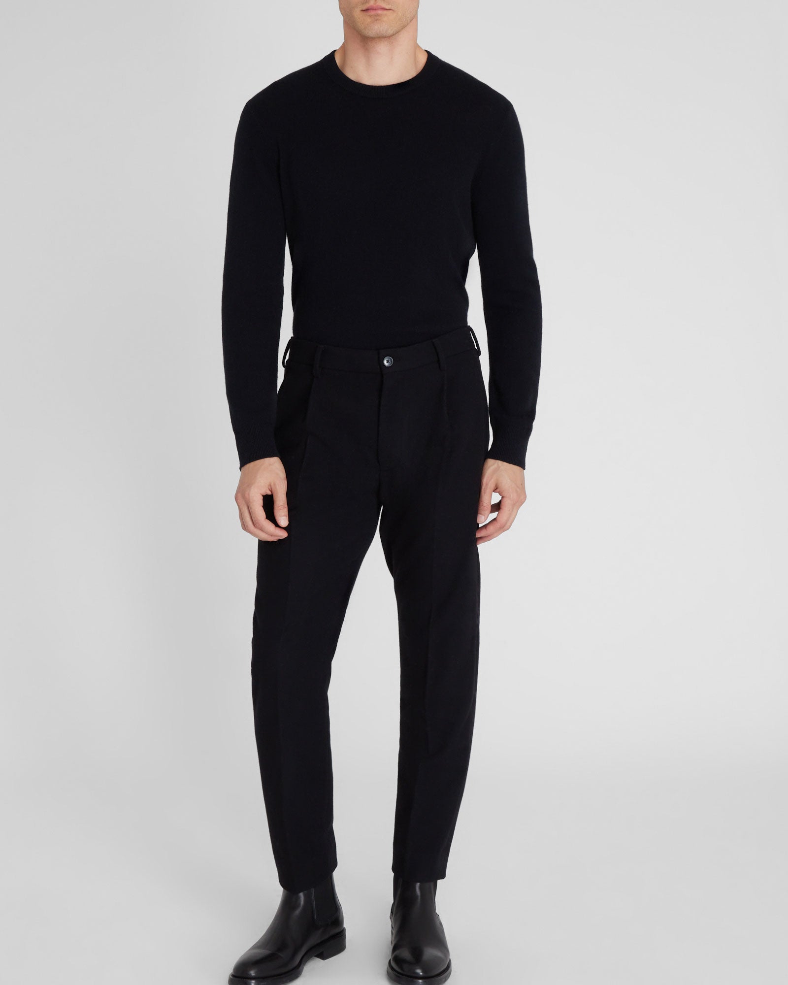 CLUB MONACO - Wool Hybrid Elasticated Trouser - Black