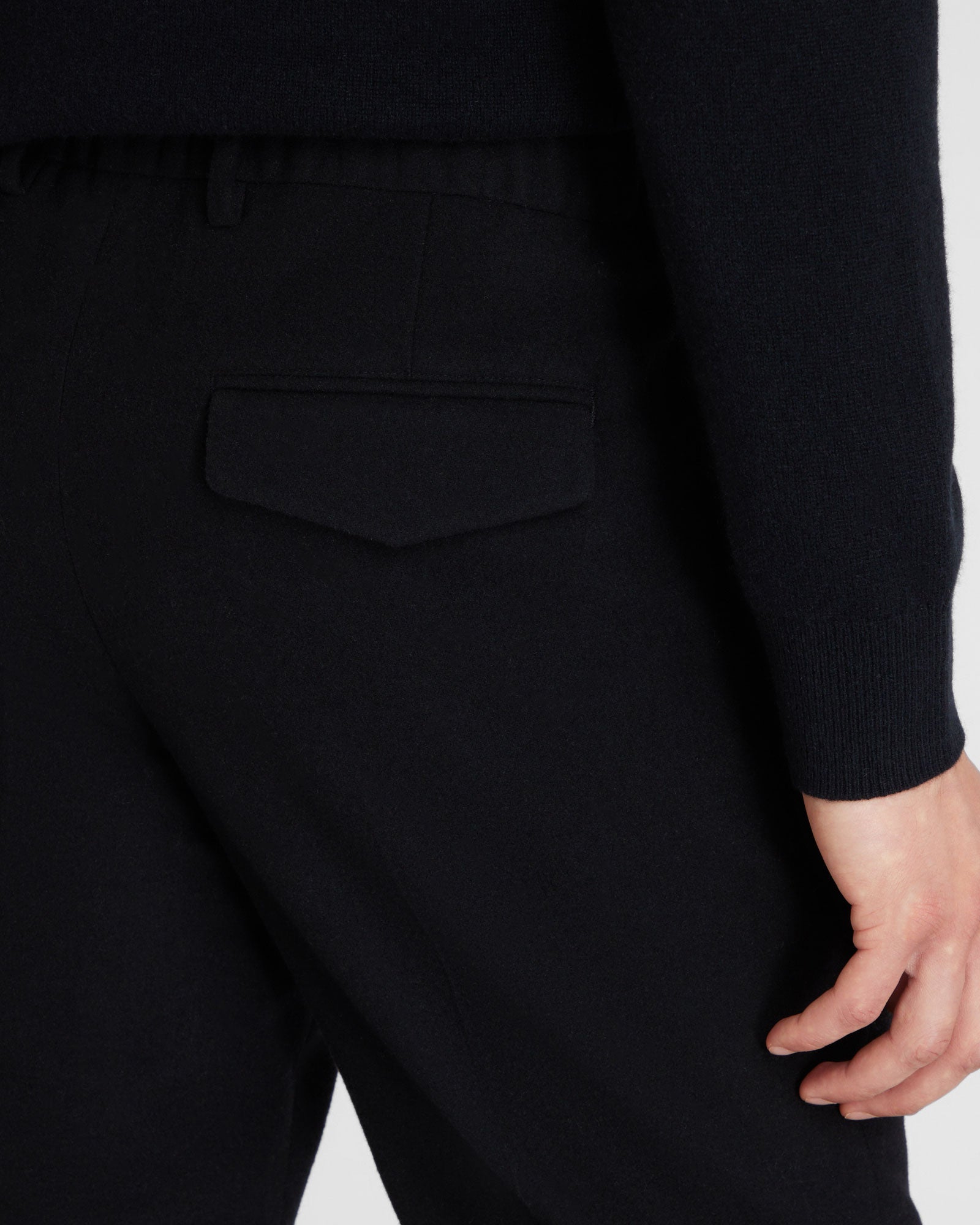 CLUB MONACO - Wool Hybrid Elasticated Trouser - Black