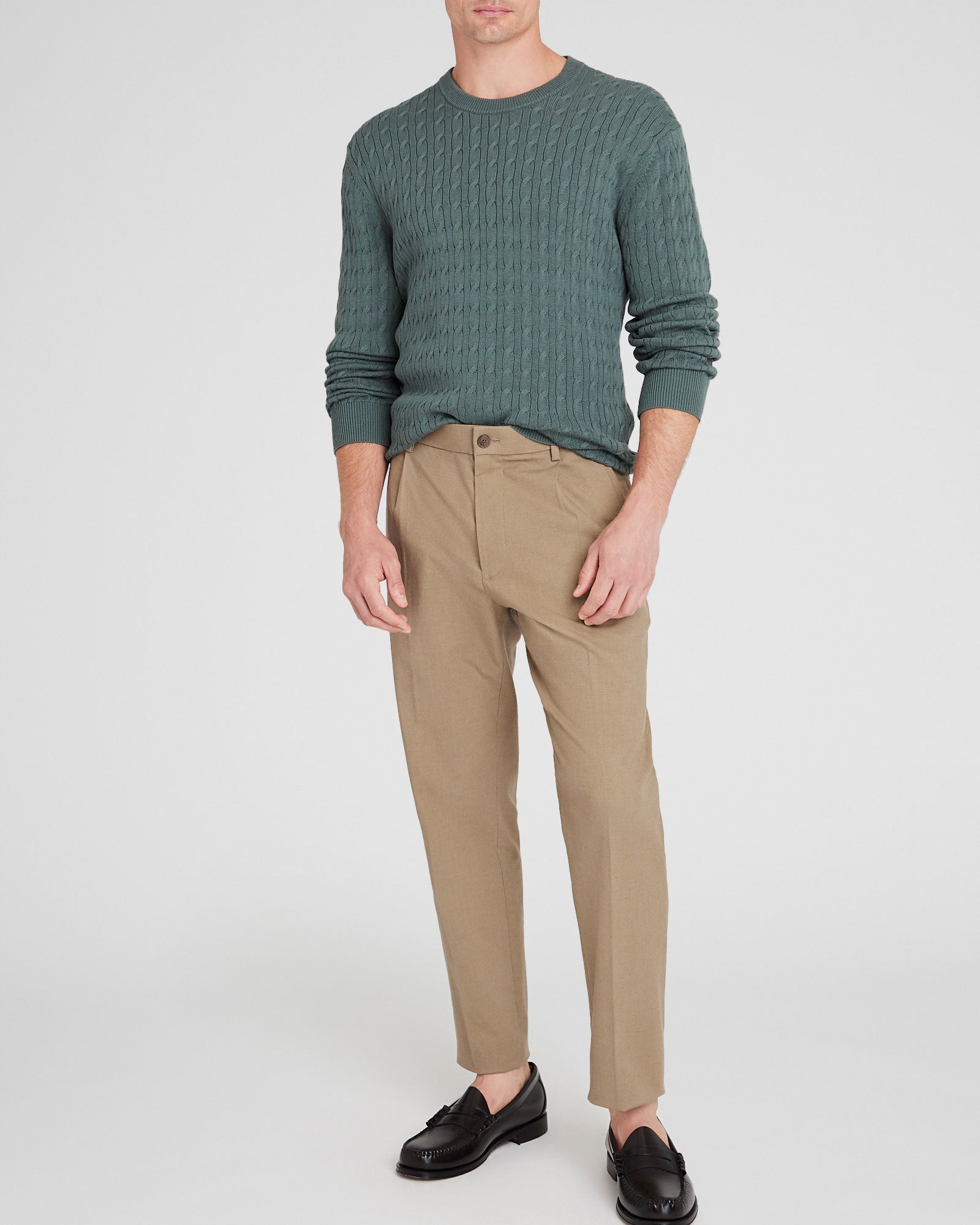 CLUB MONACO - Hybrid Texture Elasticated Trouser - Khaki