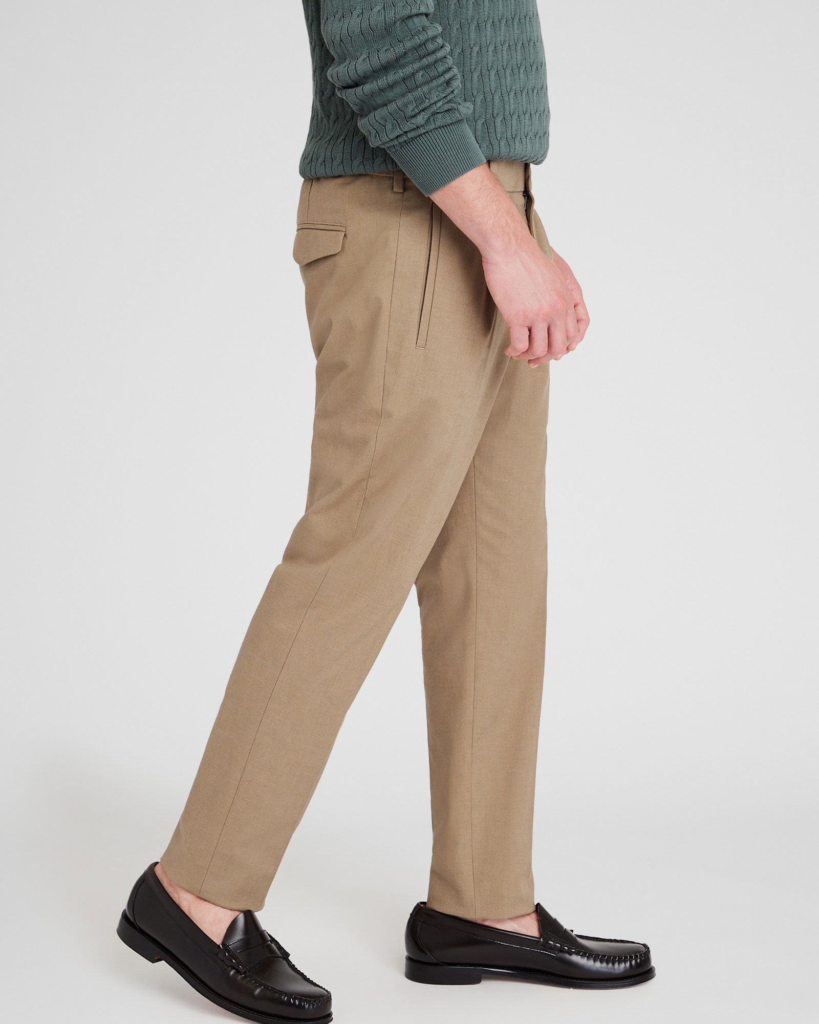 CLUB MONACO - Hybrid Texture Elasticated Trouser - Khaki