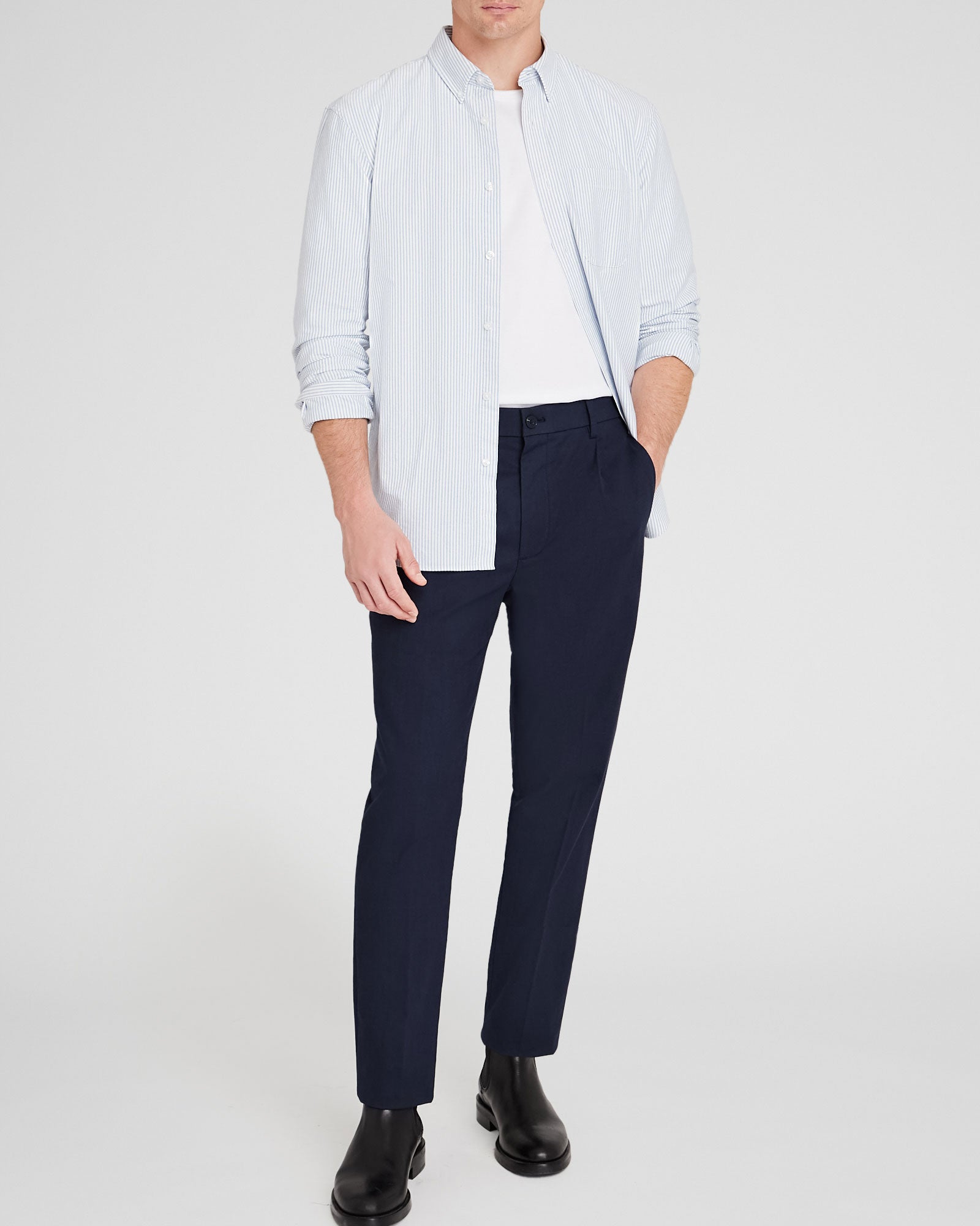 CLUB MONACO - Pantalon élastiqué à texture hybride - Marine