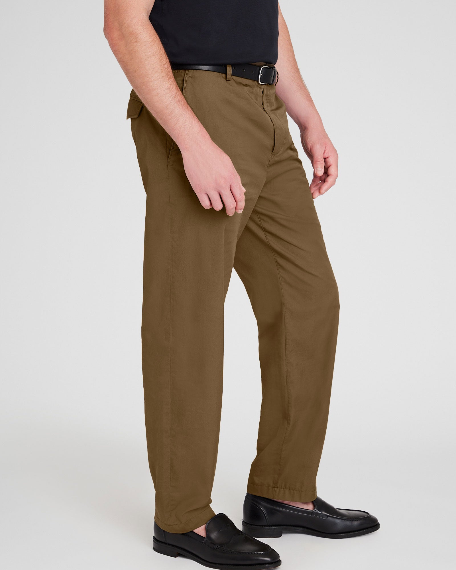 CLUB MONACO - Pantalon en sergé doux - Olive terne