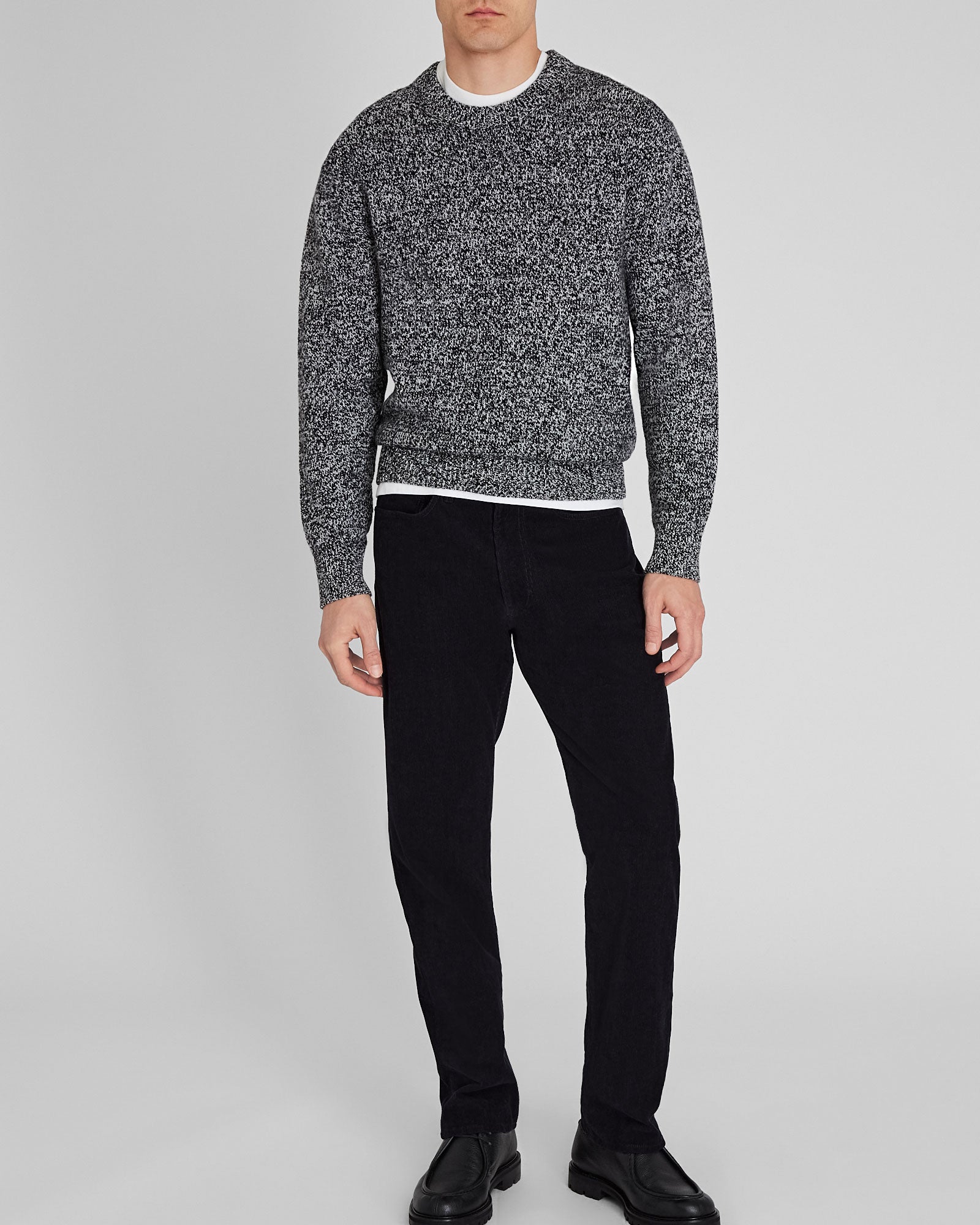 CLUB MONACO - Pantalon droit à 5 poches en velours côtelé - Noir