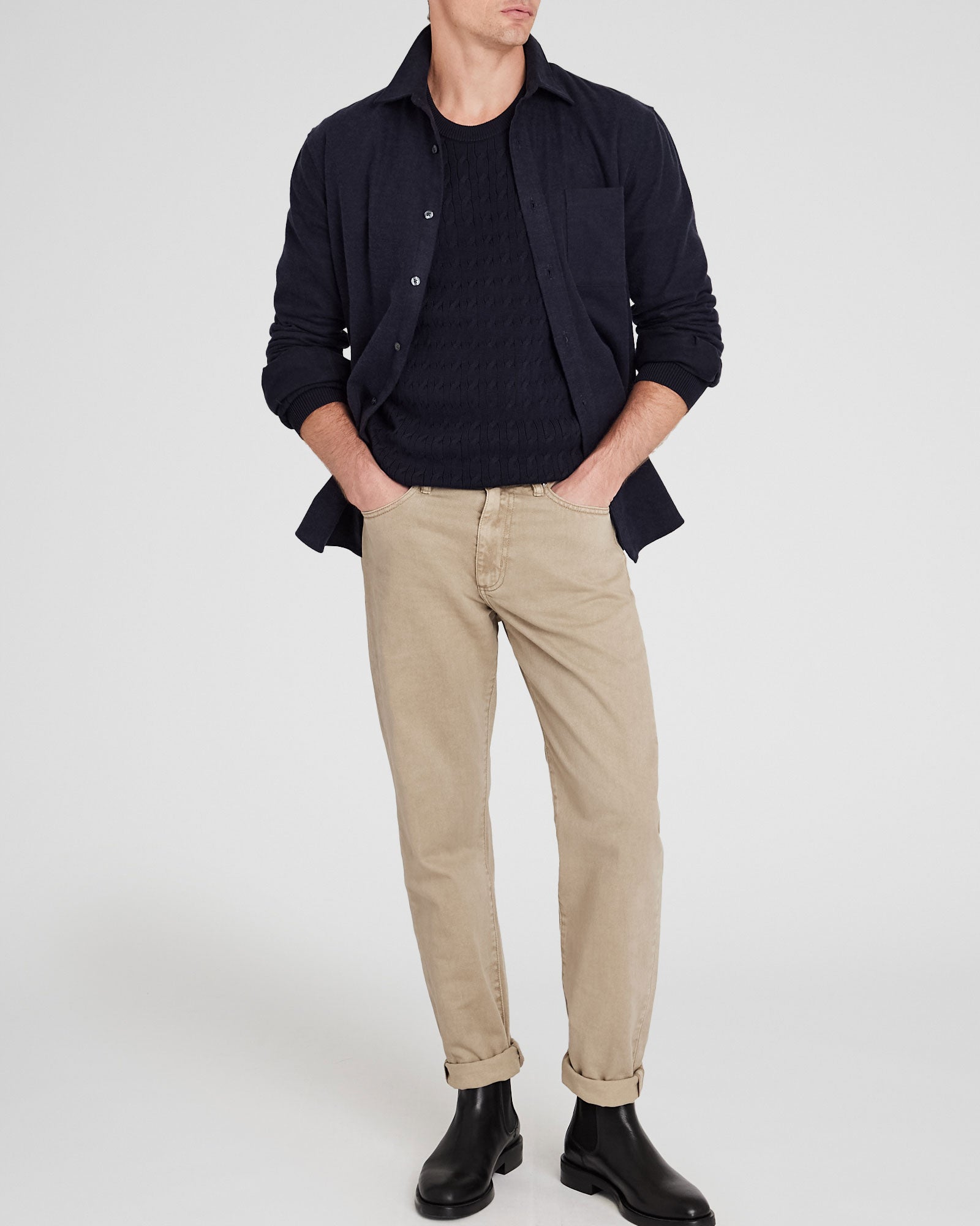 CLUB MONACO - Garment-Dyed Slim-Straight Jeans - Beige