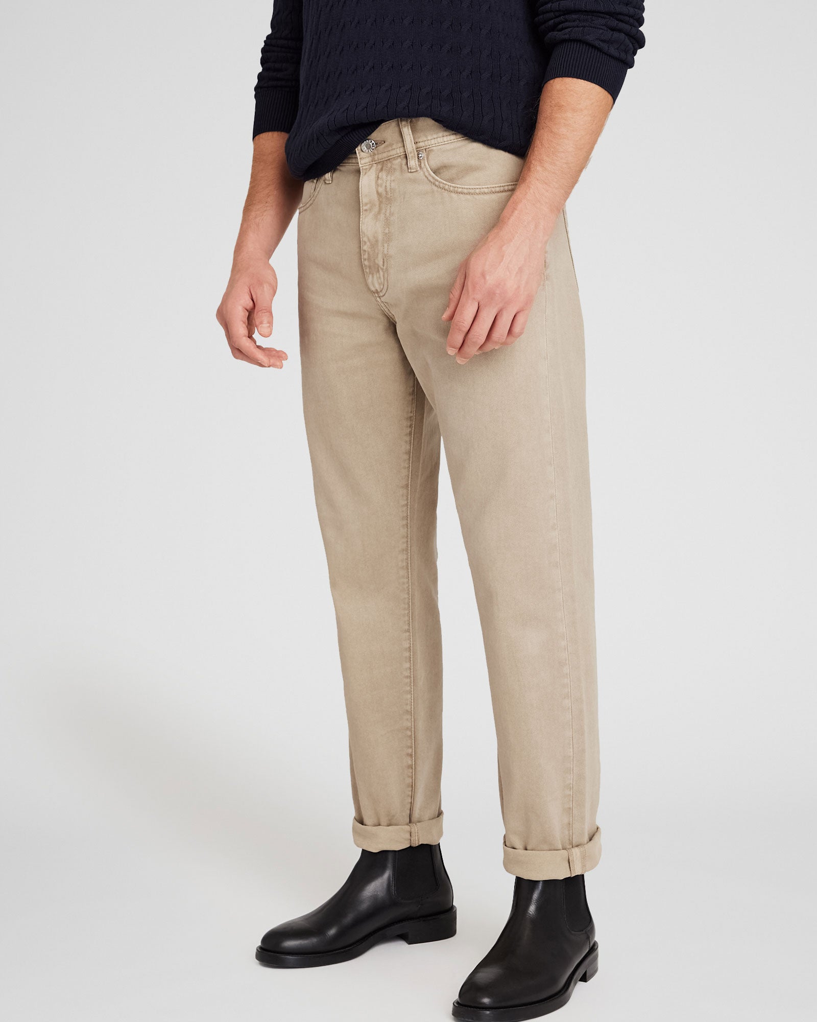 CLUB MONACO - Garment-Dyed Slim-Straight Jeans - Beige