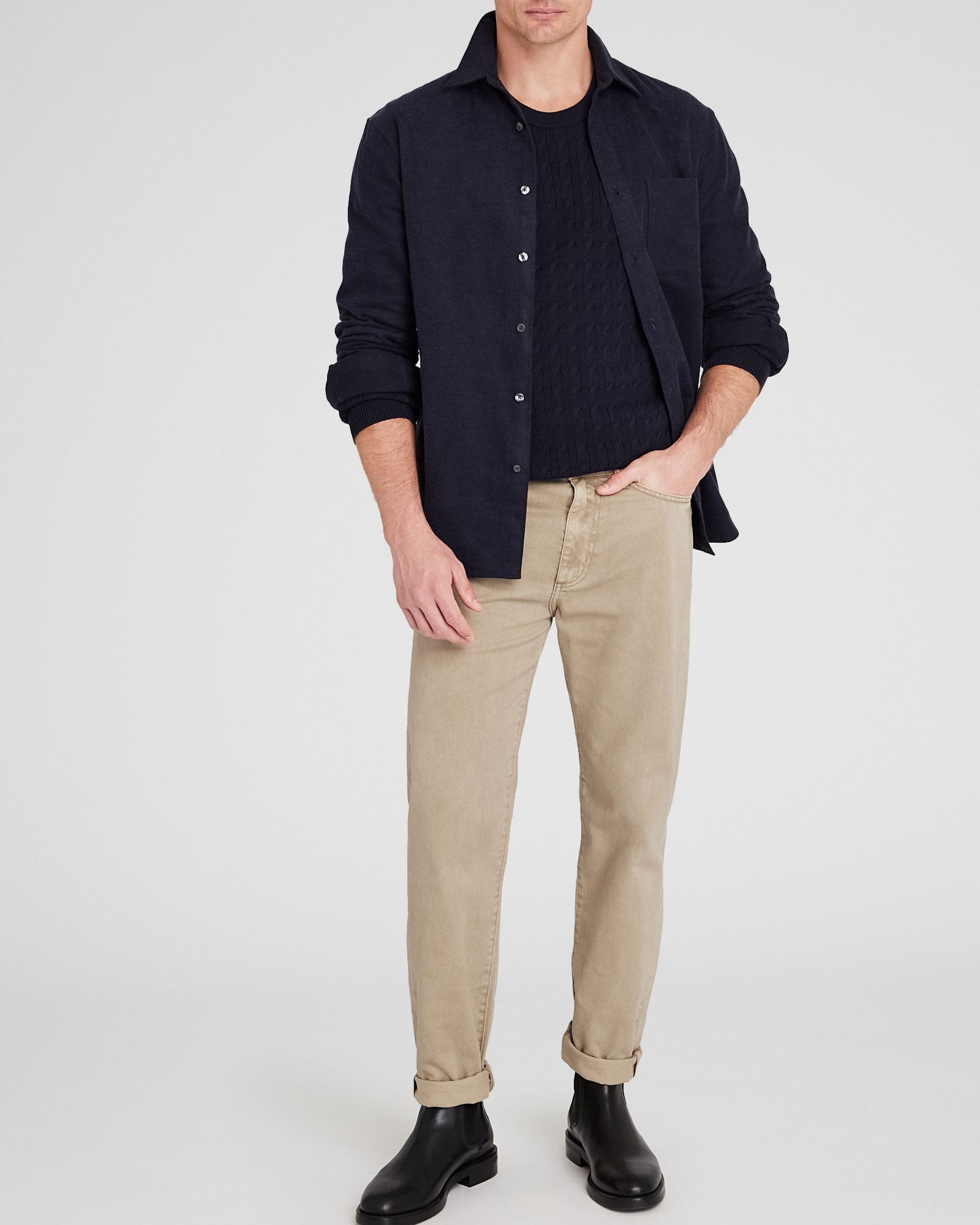 CLUB MONACO - Garment-Dyed Slim-Straight Jeans - Beige