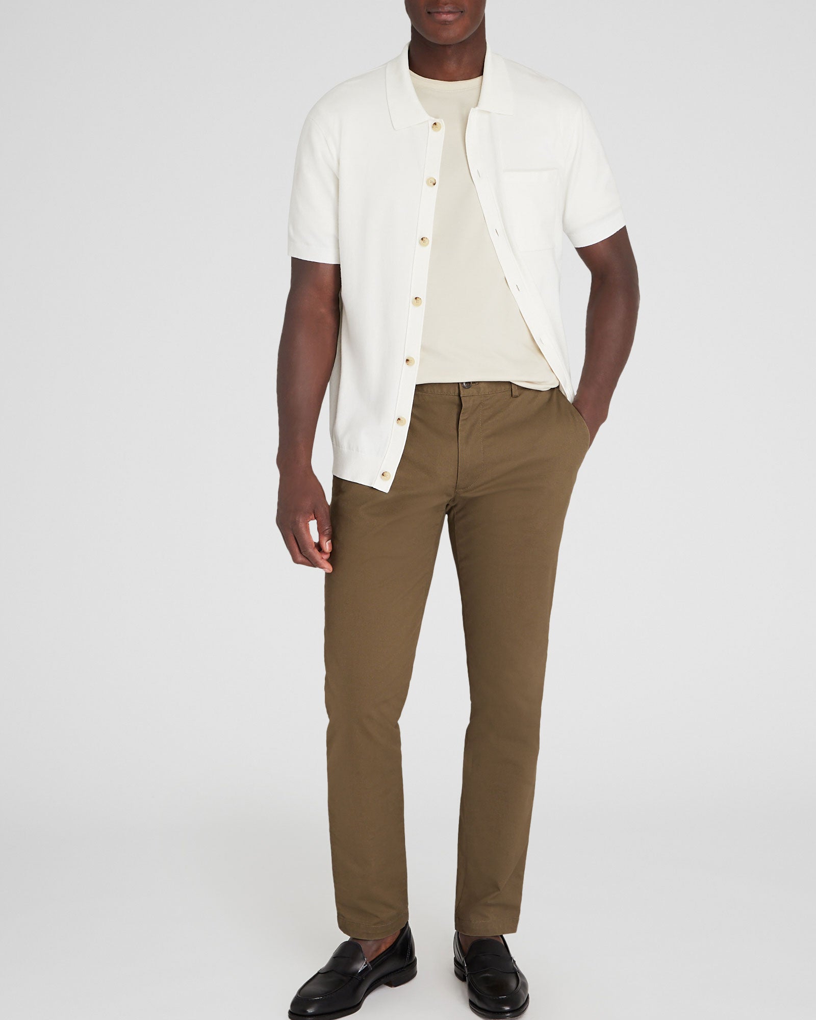 CLUB MONACO - Short-Sleeve Tech Button-Down Shirt - Off White