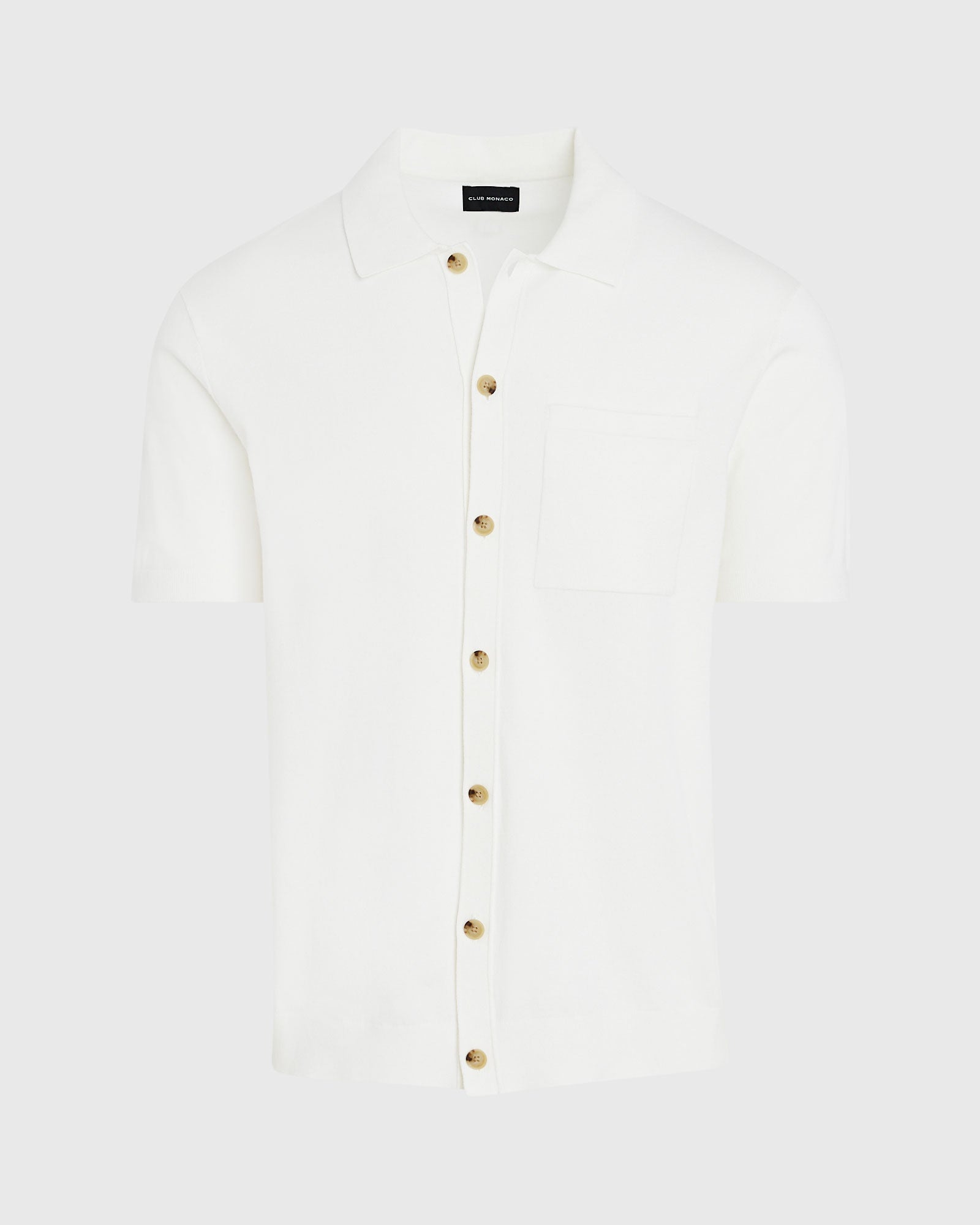 CLUB MONACO - Short-Sleeve Tech Button-Down Shirt - Off White
