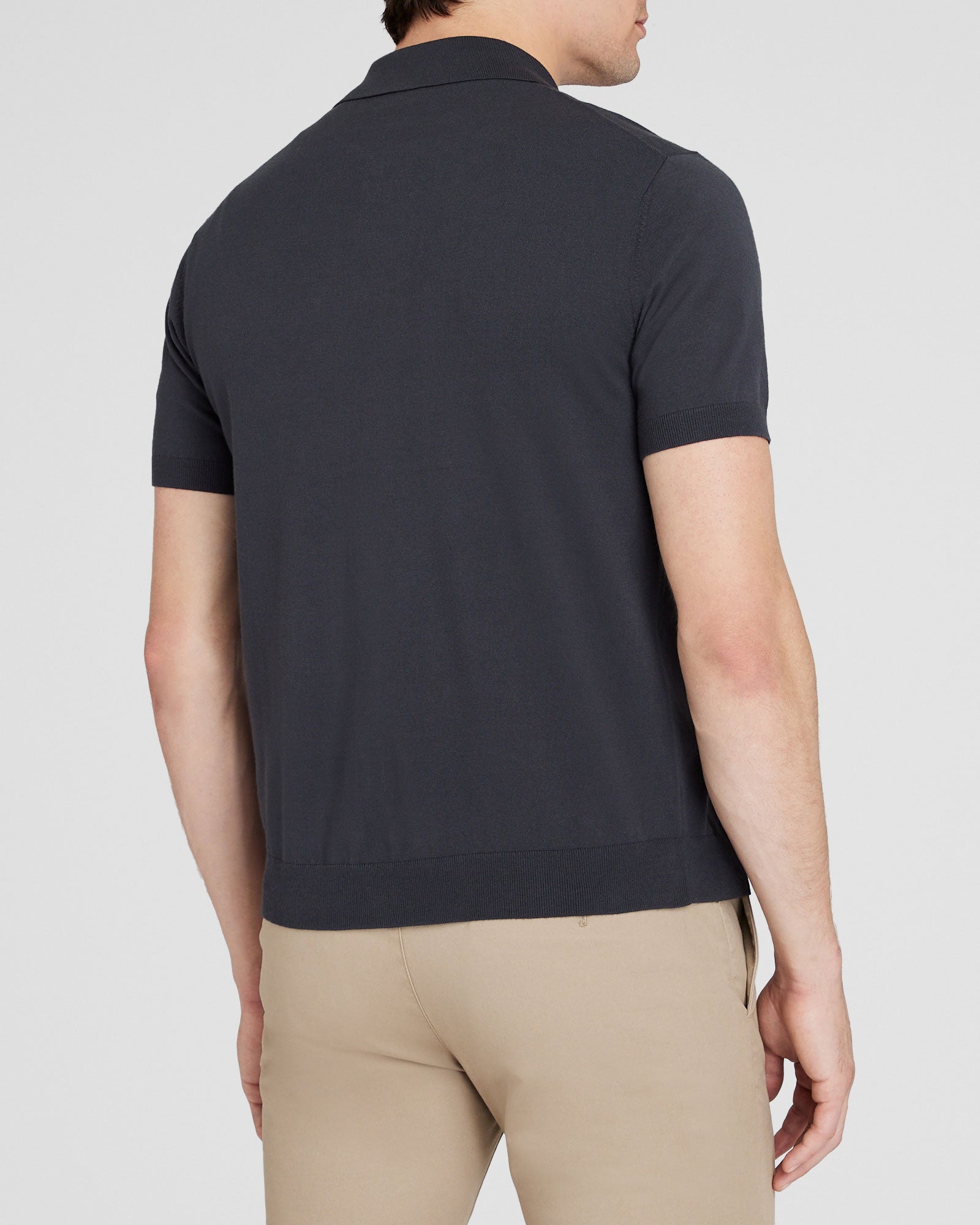 CLUB MONACO - Chemise technique à manches courtes et boutons - Charbon noir