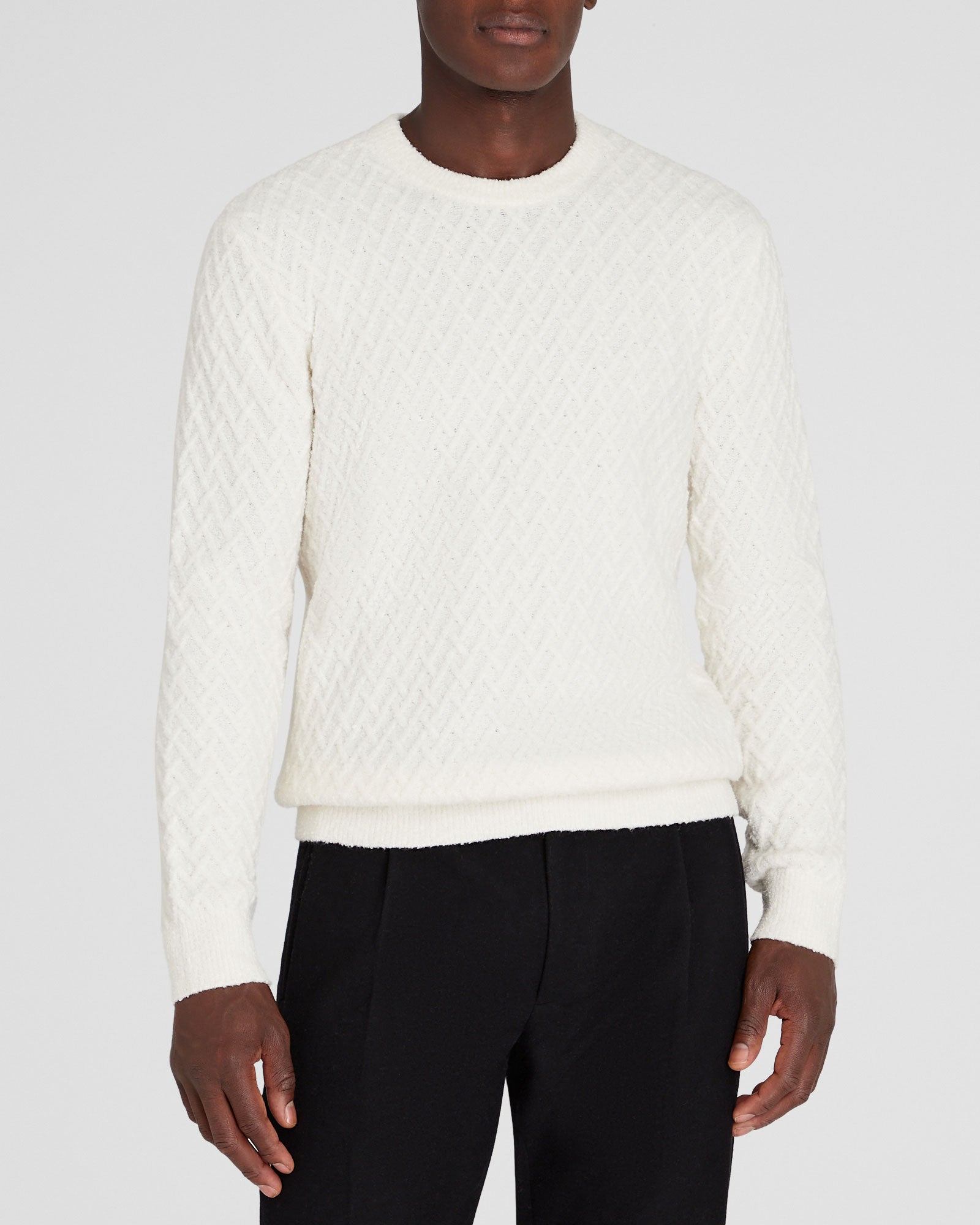 CLUB MONACO - Chandail bouclé demi-lune - Blanc Cassé