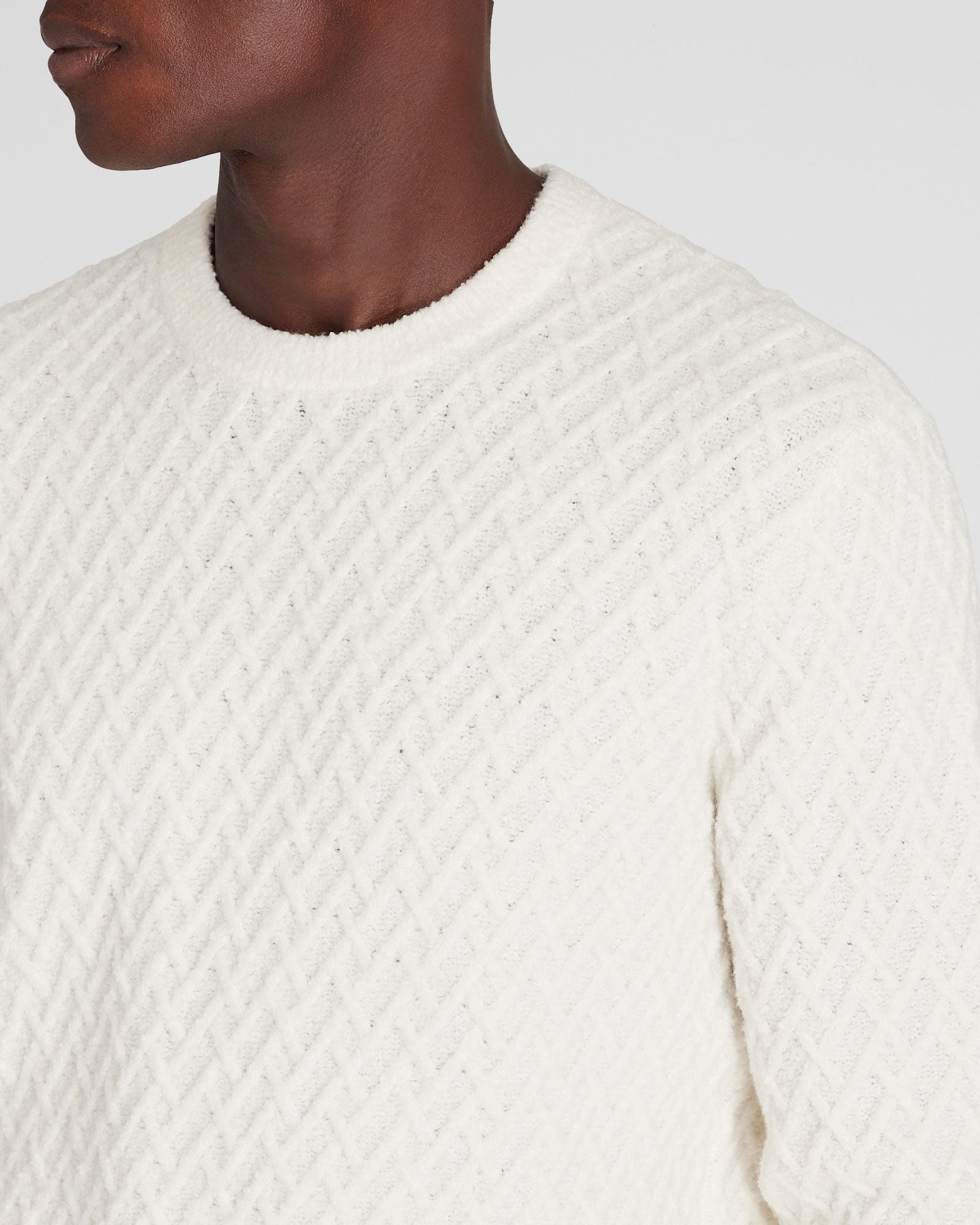 CLUB MONACO - Chandail bouclé demi-lune - Blanc Cassé