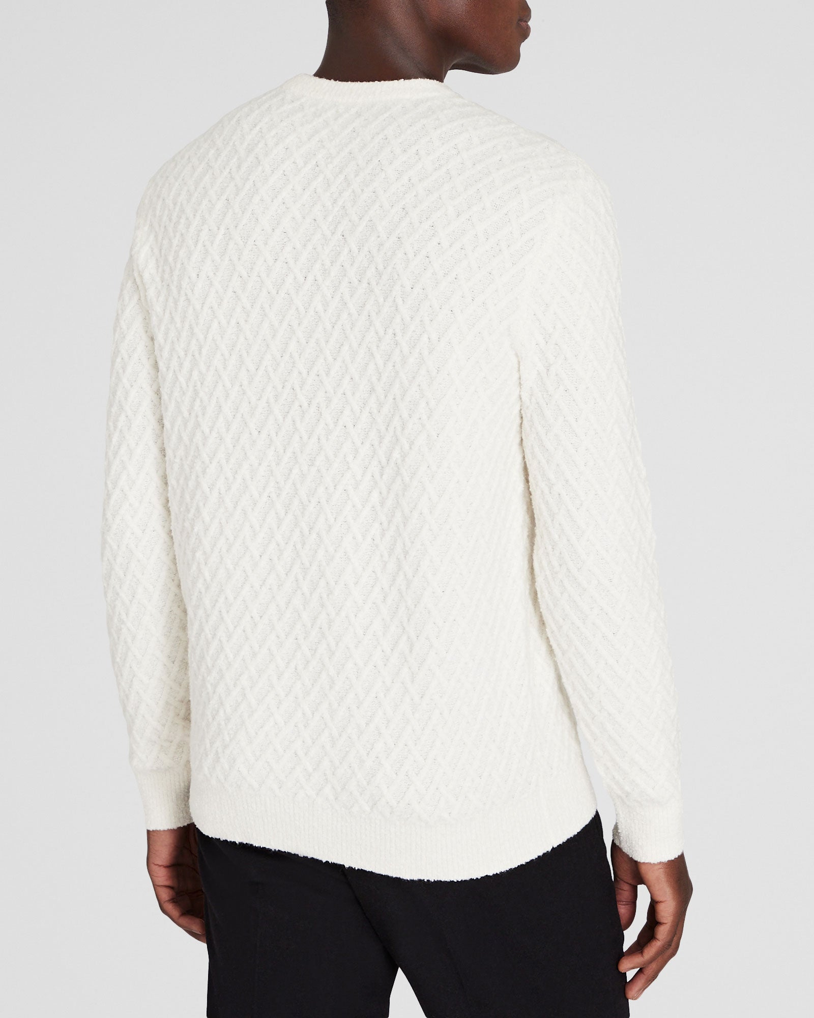 CLUB MONACO - Chandail bouclé demi-lune - Blanc Cassé