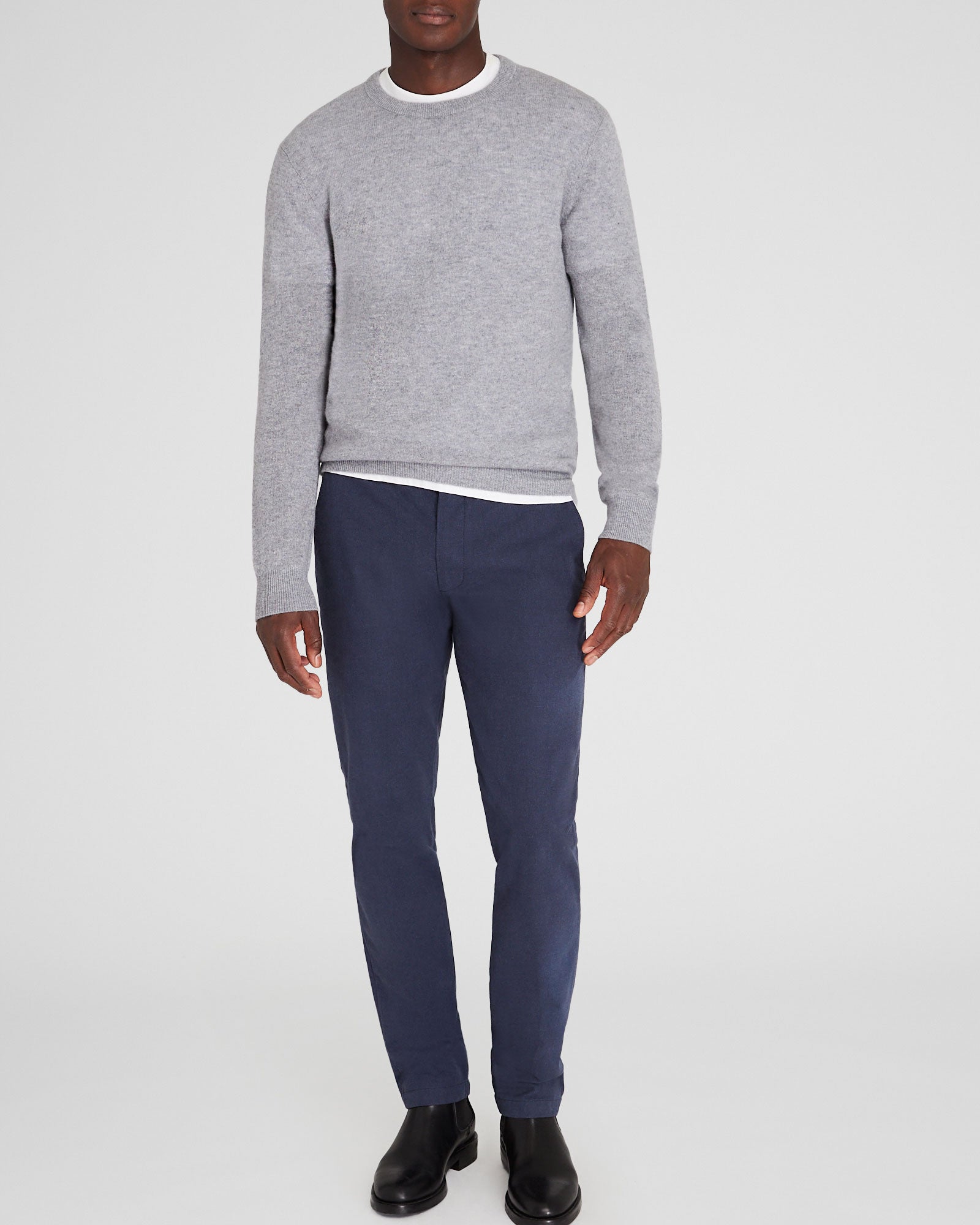 CLUB MONACO - Lightweight Cashmere Crewneck - Heather Grey