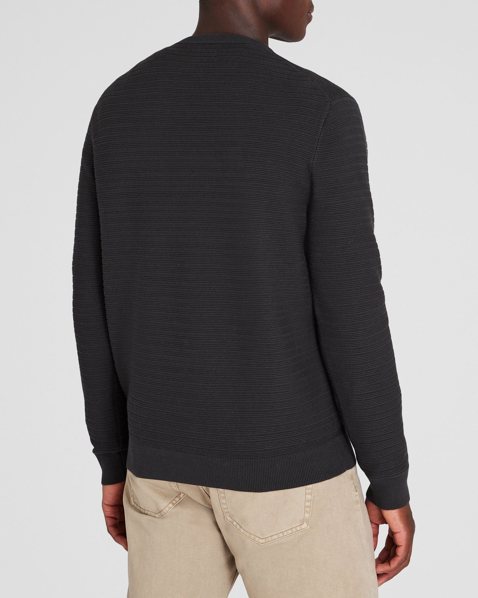 CLUB MONACO - Pull ras du cou à rayures Links - Charbon noir
