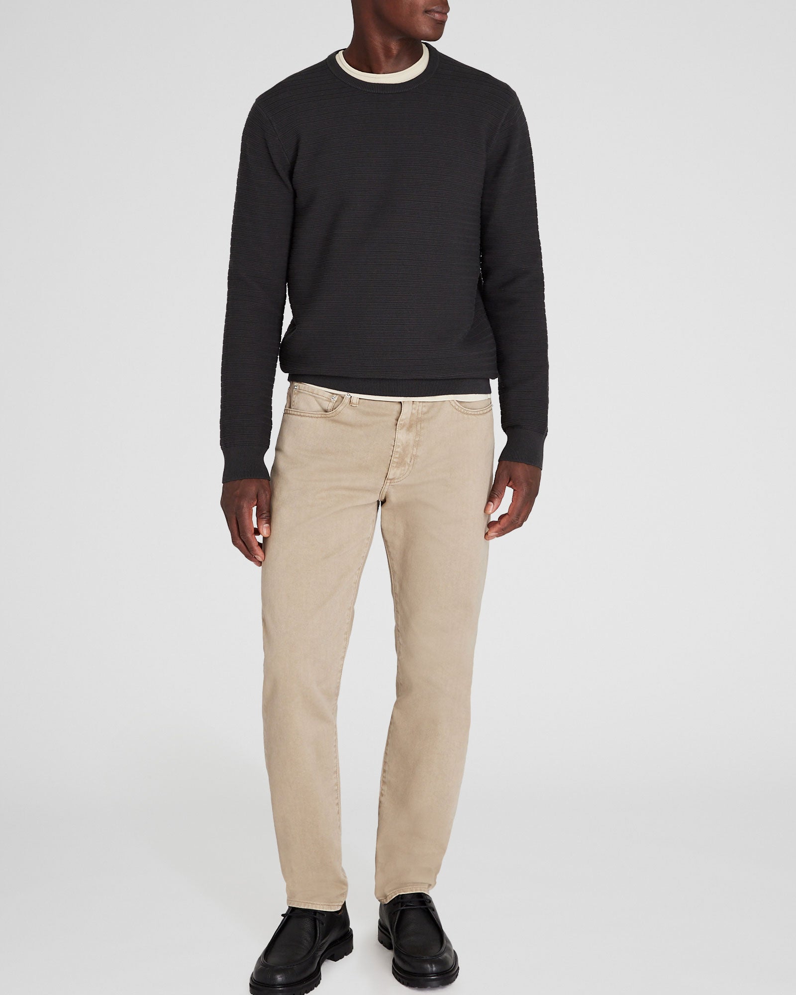 CLUB MONACO - Pull ras du cou à rayures Links - Charbon noir