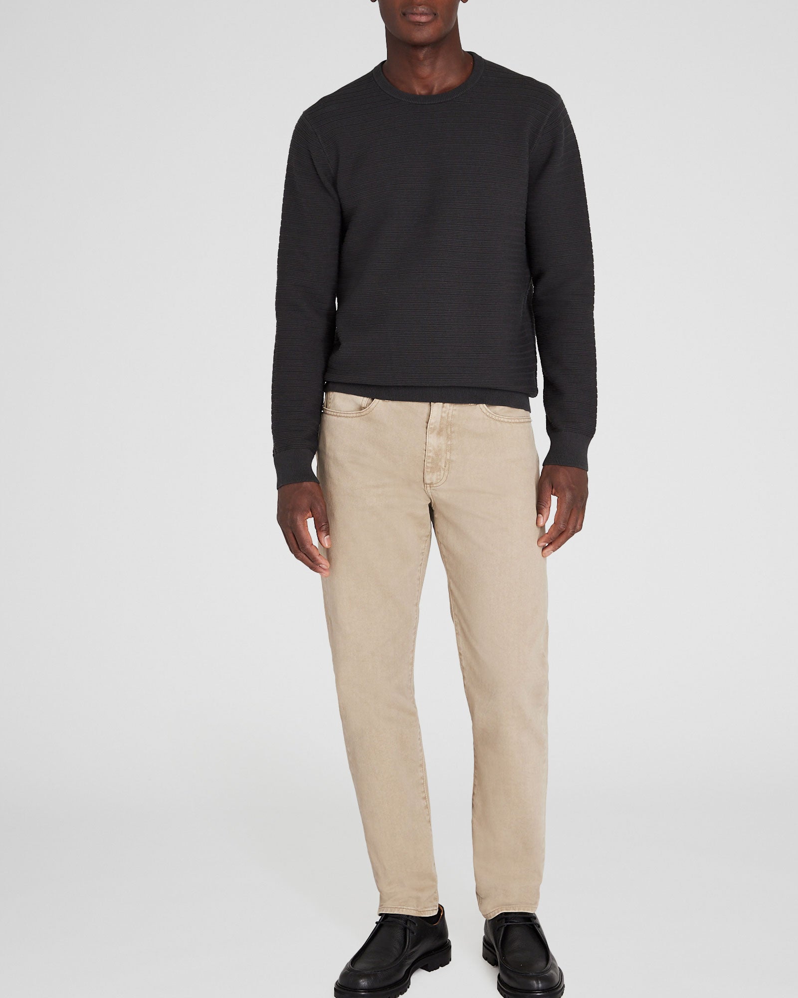 CLUB MONACO - Pull ras du cou à rayures Links - Charbon noir