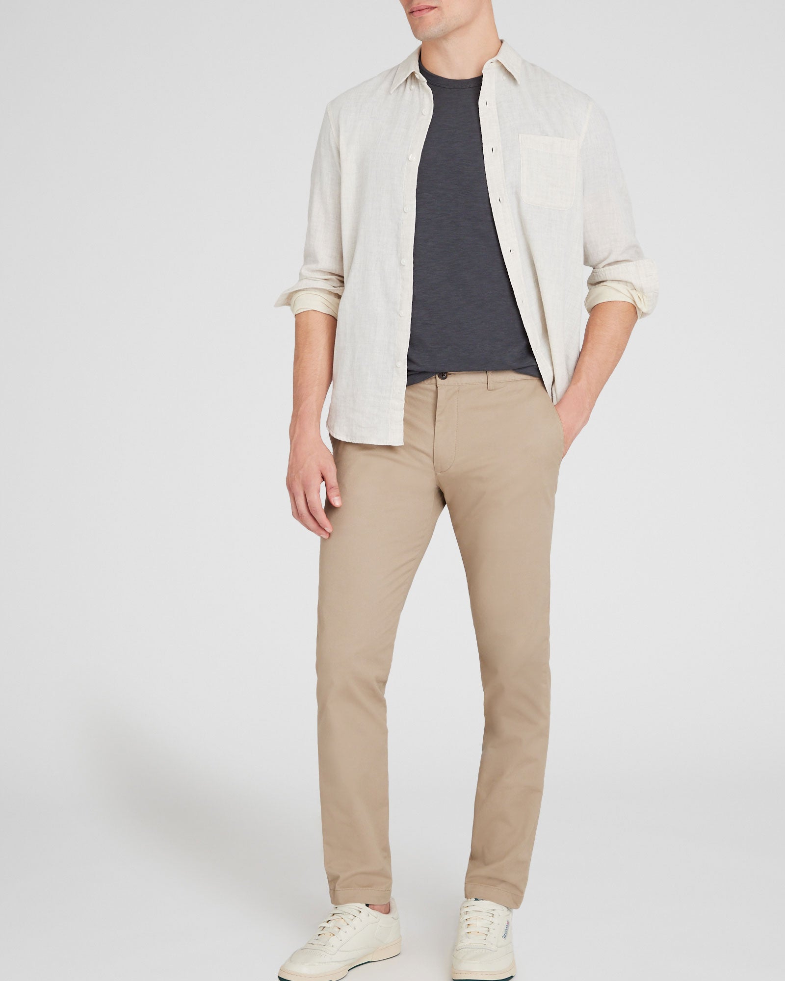 CLUB MONACO - T-shirt en tissu slub - Anthracite