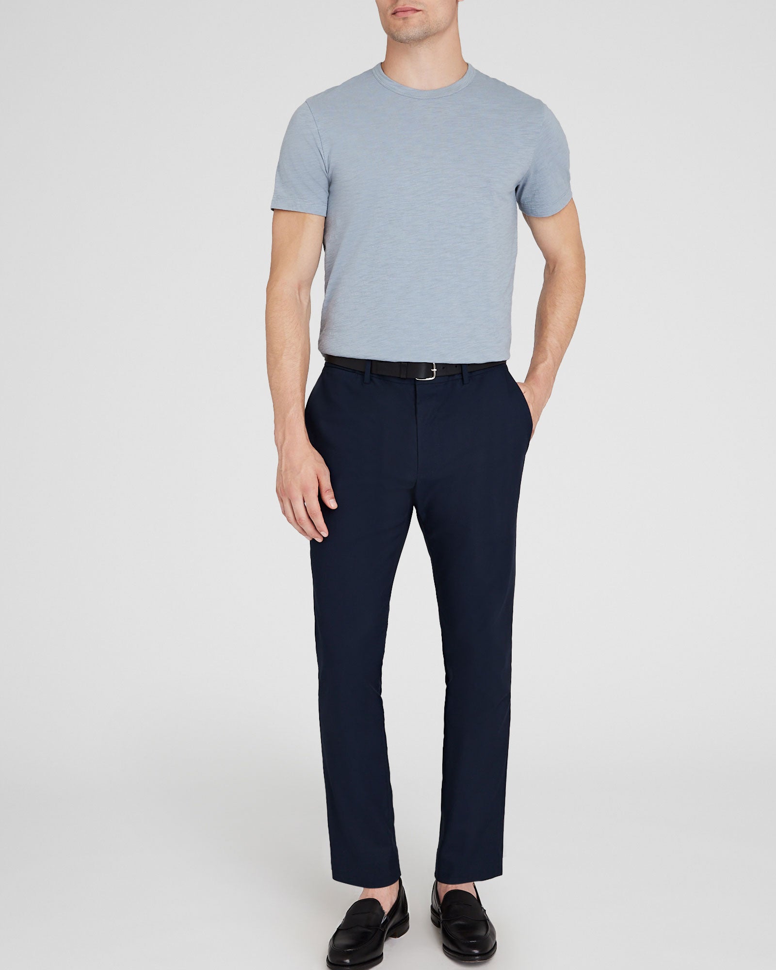 CLUB MONACO - T-shirt en tissu slub - Bleu Ardoise