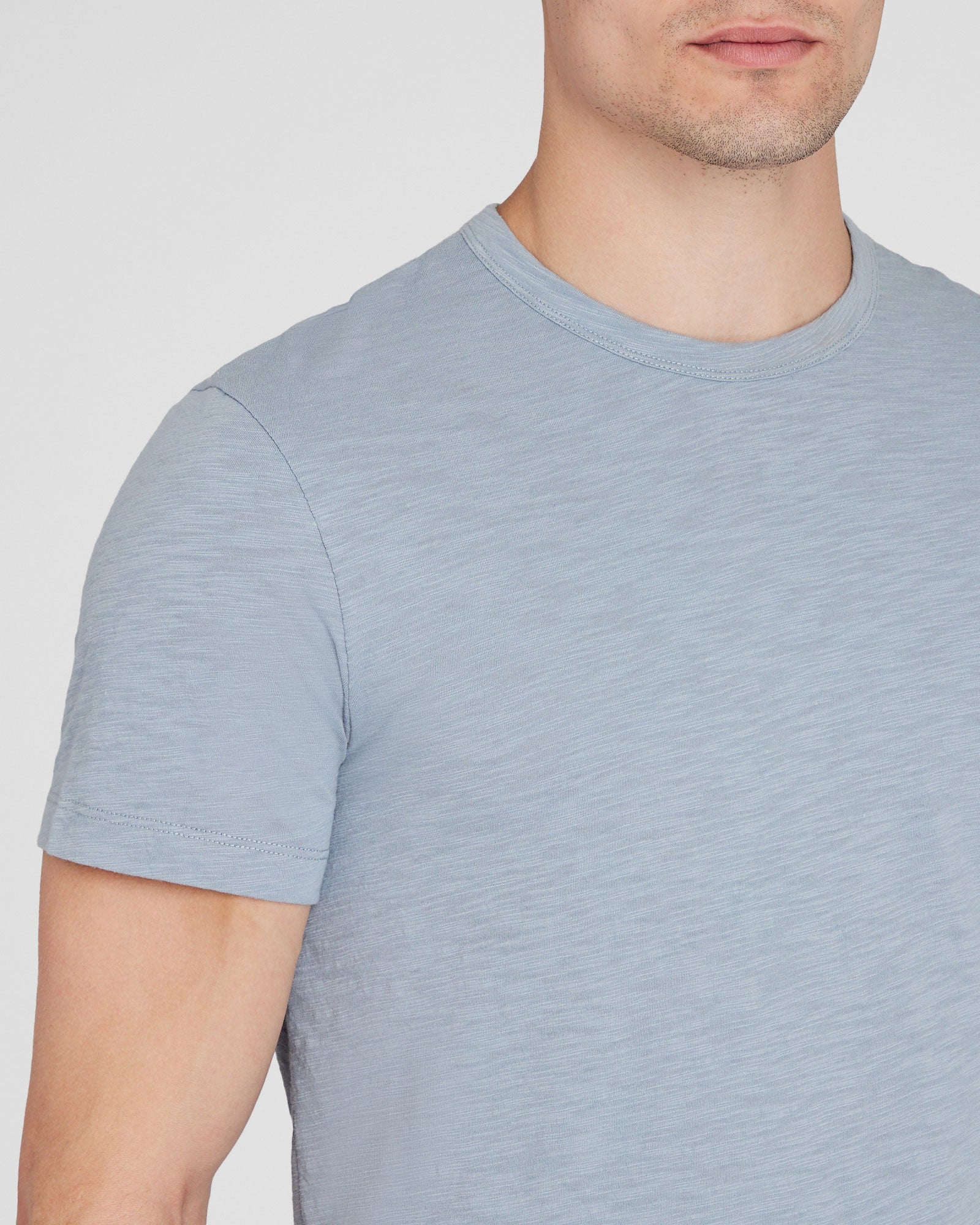 CLUB MONACO - T-shirt en tissu slub - Bleu Ardoise