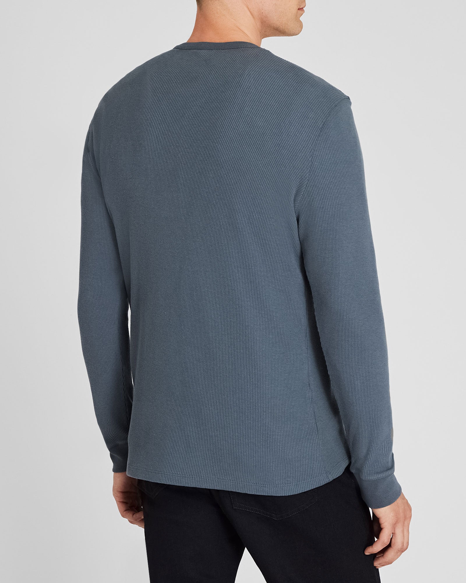CLUB MONACO - Chandail gaufré à manches longues - Bleu foncé