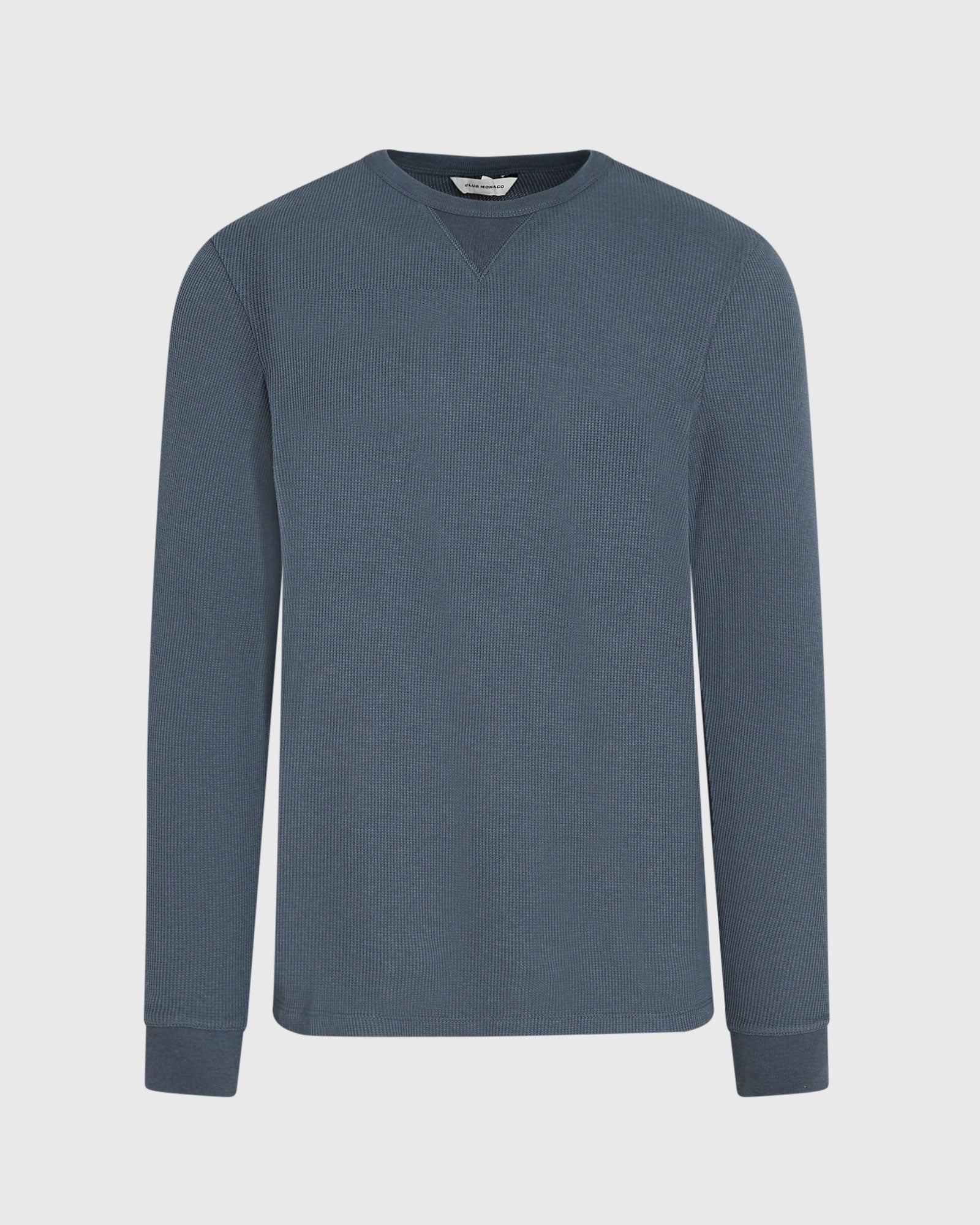 CLUB MONACO - Chandail gaufré à manches longues - Bleu foncé