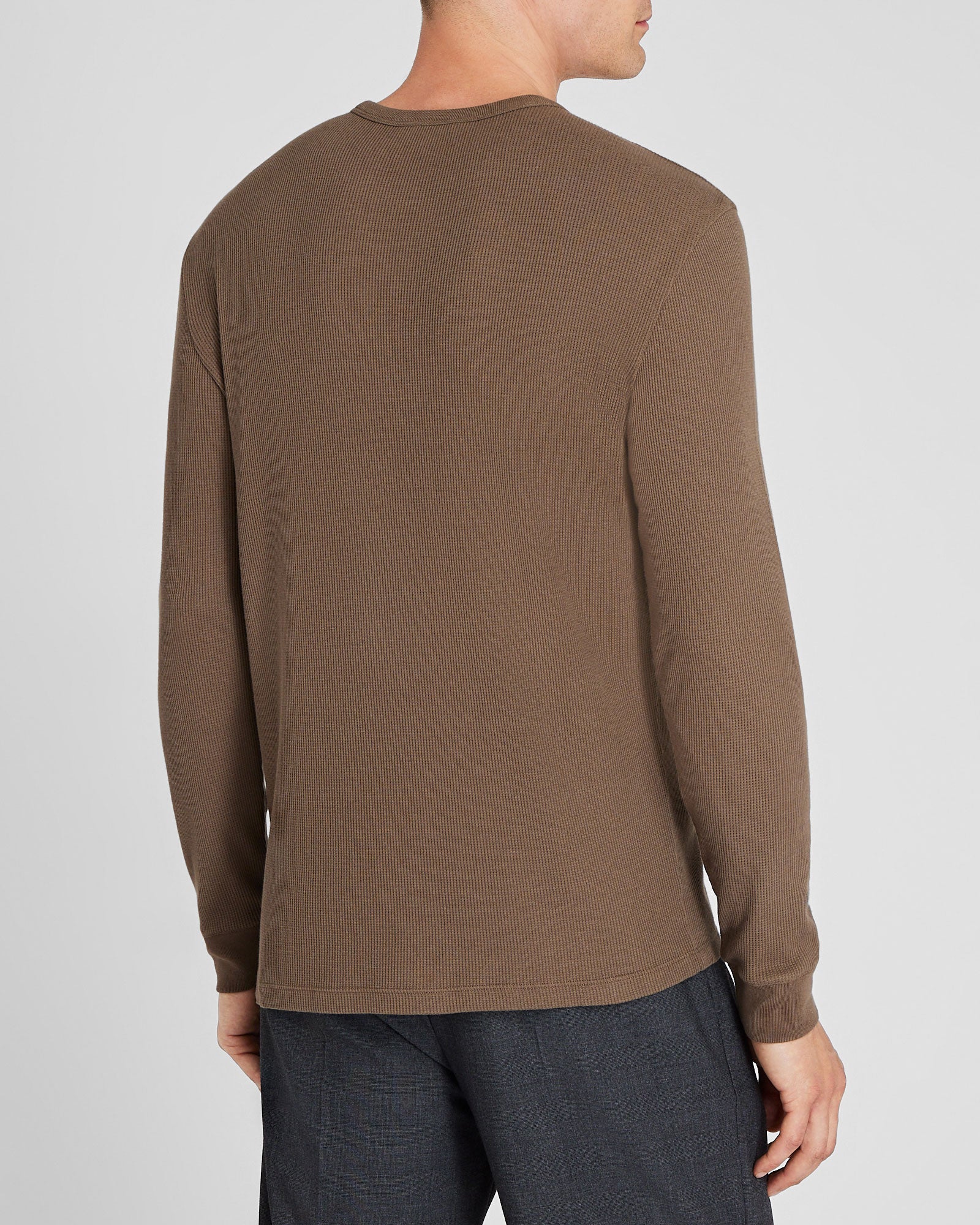 CLUB MONACO - Chandail gaufré à manches longues - olive moyenne