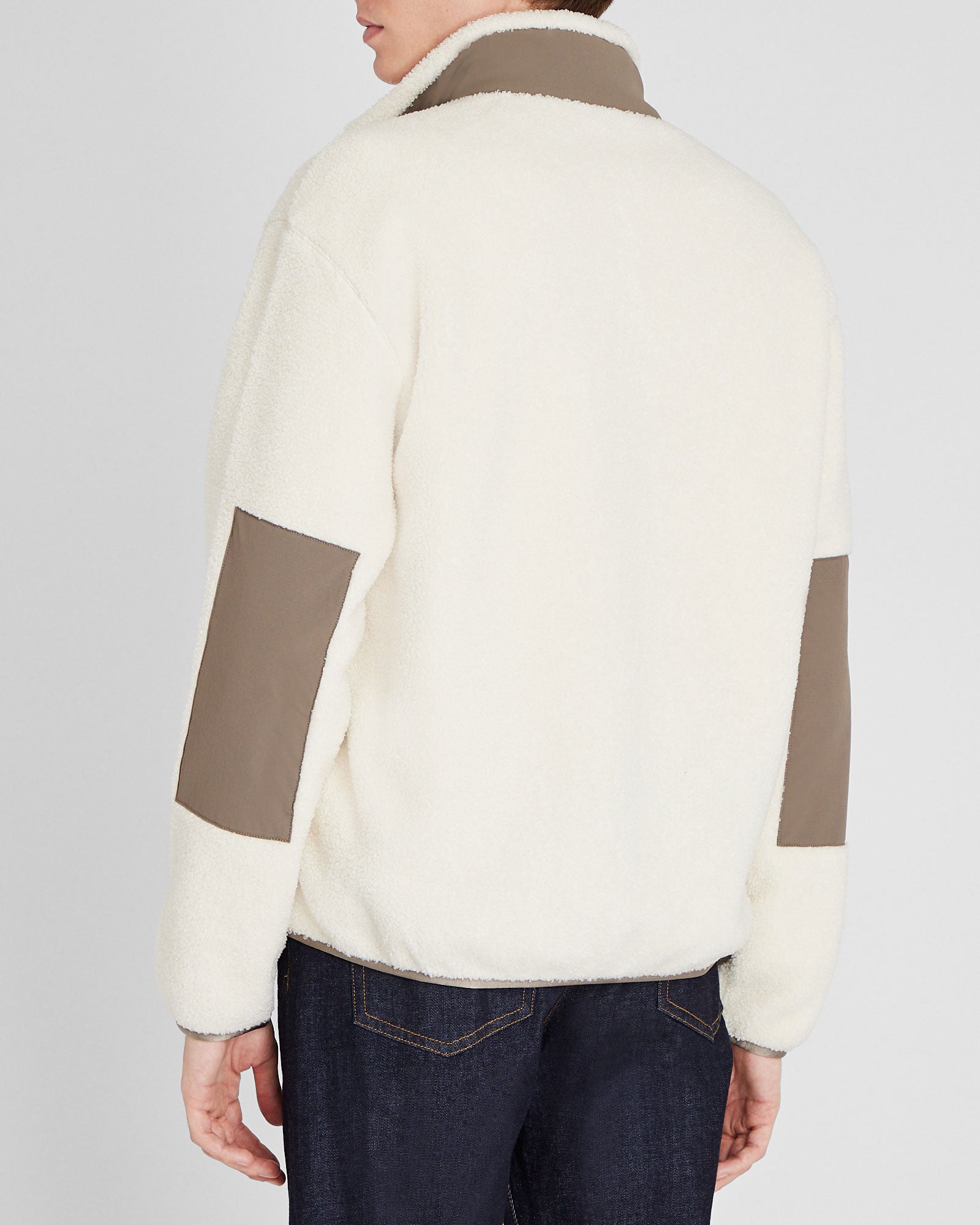 CLUB MONACO - Sherpa Full-Zip - Off White