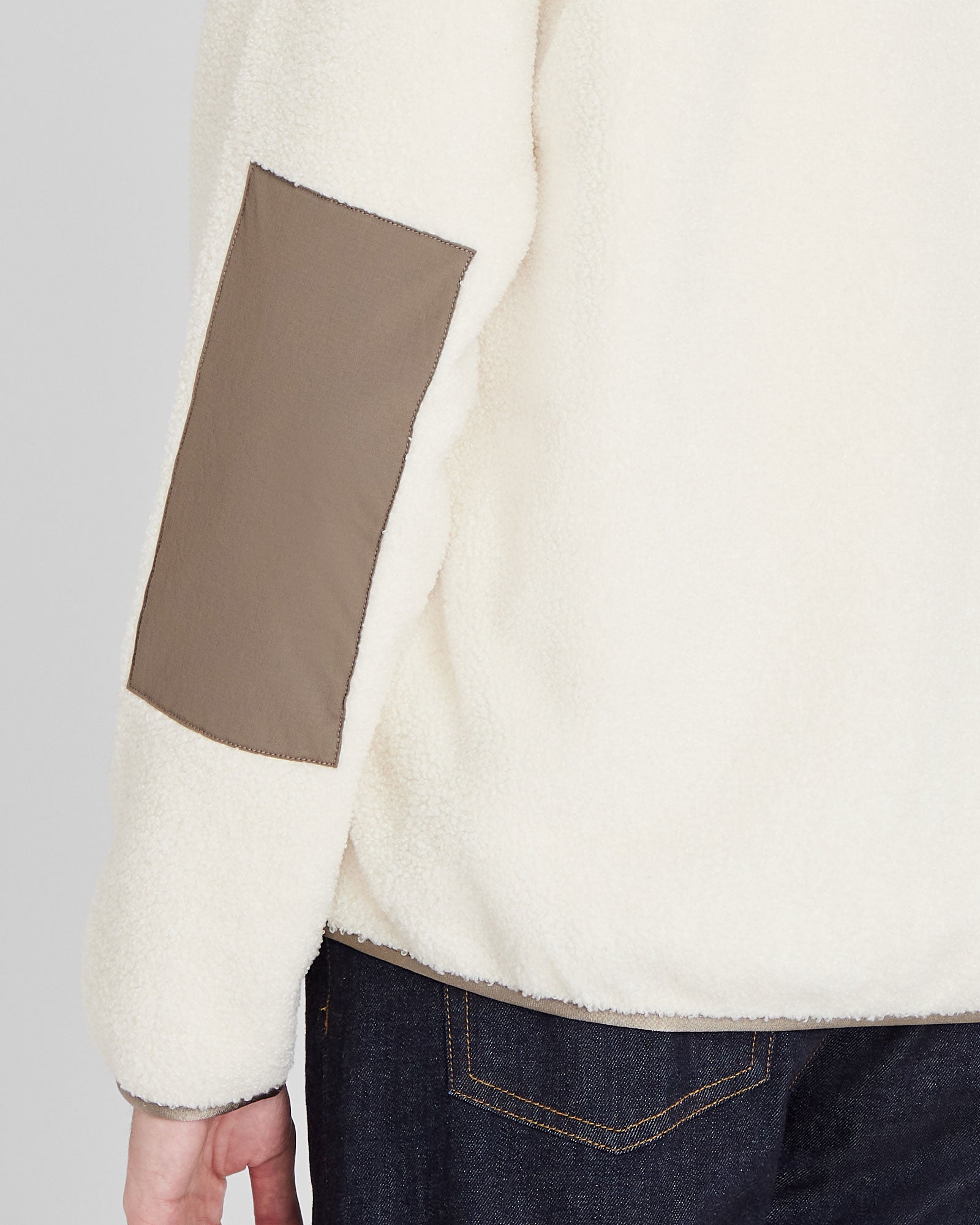 CLUB MONACO - Sherpa Full-Zip - Off White