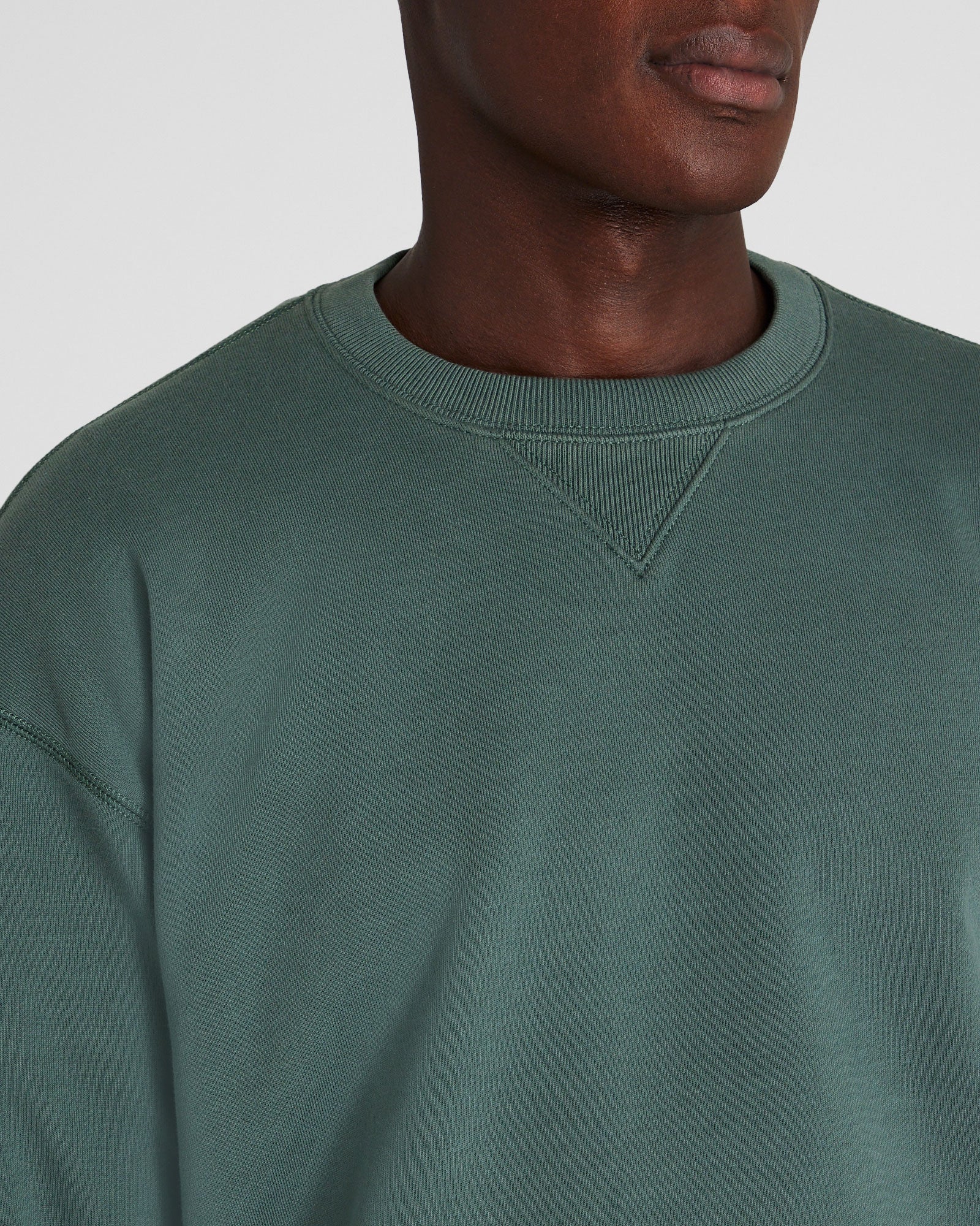 CLUB MONACO - Relaxed Classic Terry Crewneck - Sea Glass