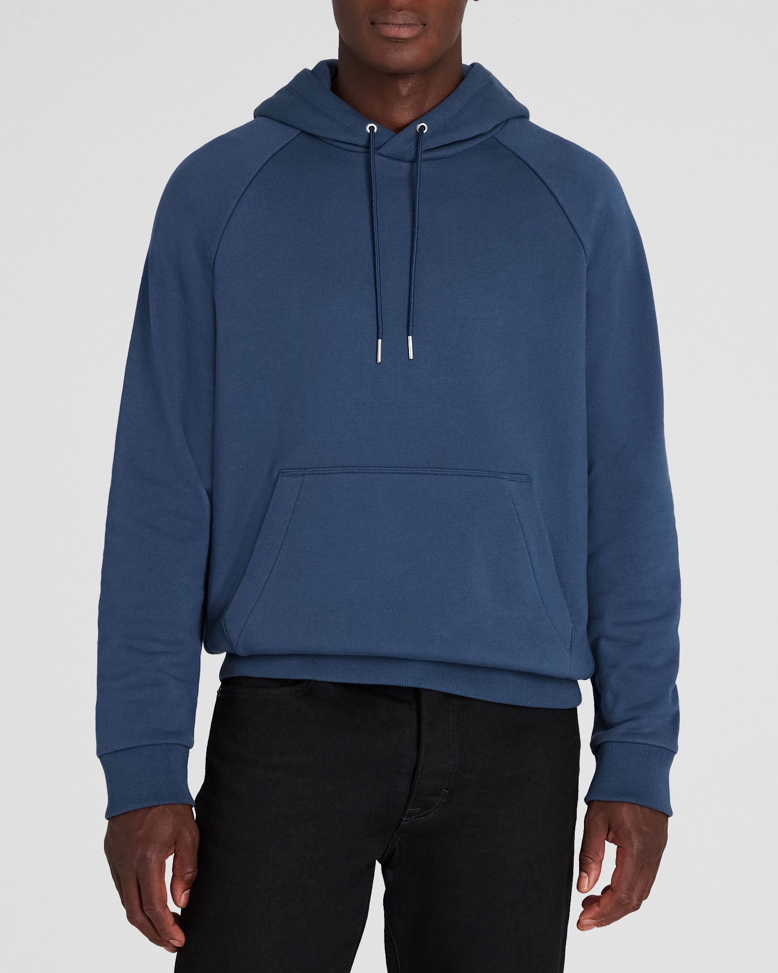 CLUB MONACO - Chandail à capuche en tissu éponge - Denim