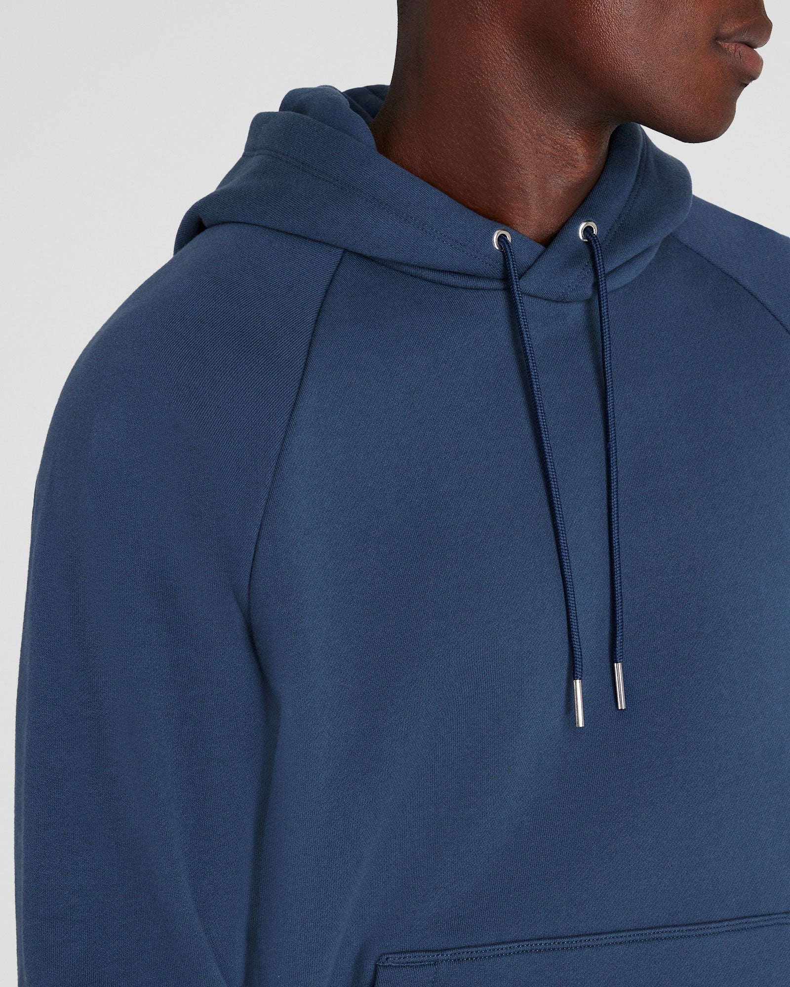 CLUB MONACO - Chandail à capuche en tissu éponge - Denim