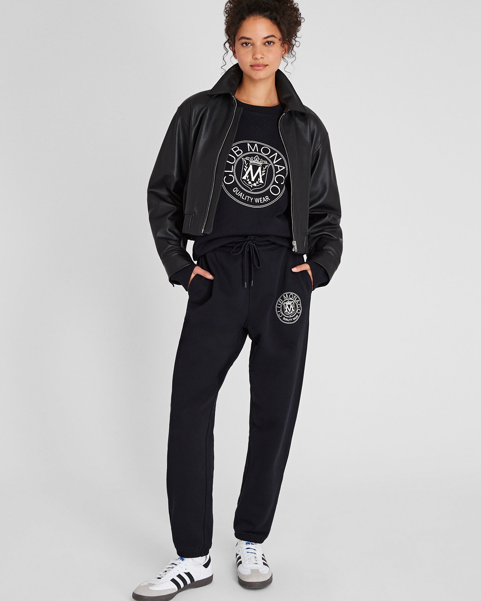 CLUB MONACO - Pantalon de survêtement Crest - Noir