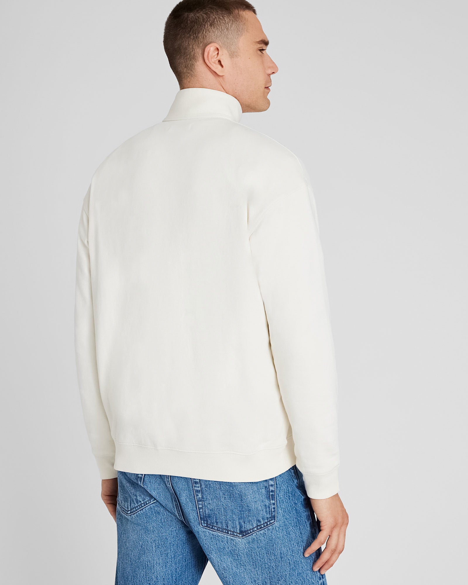 CLUB MONACO - Crest Quarter-Zip - Off White