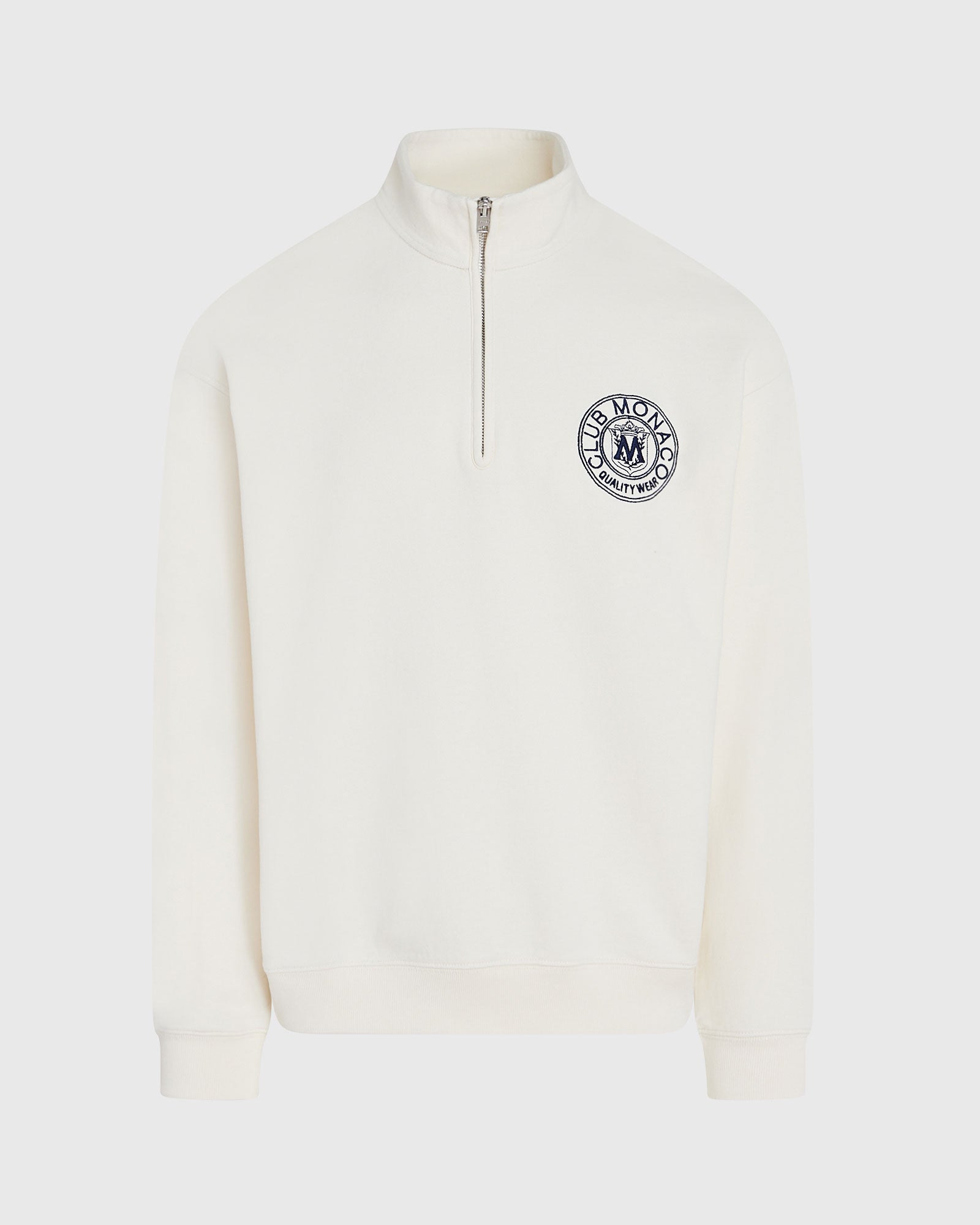 CLUB MONACO - Crest Quarter-Zip - Off White