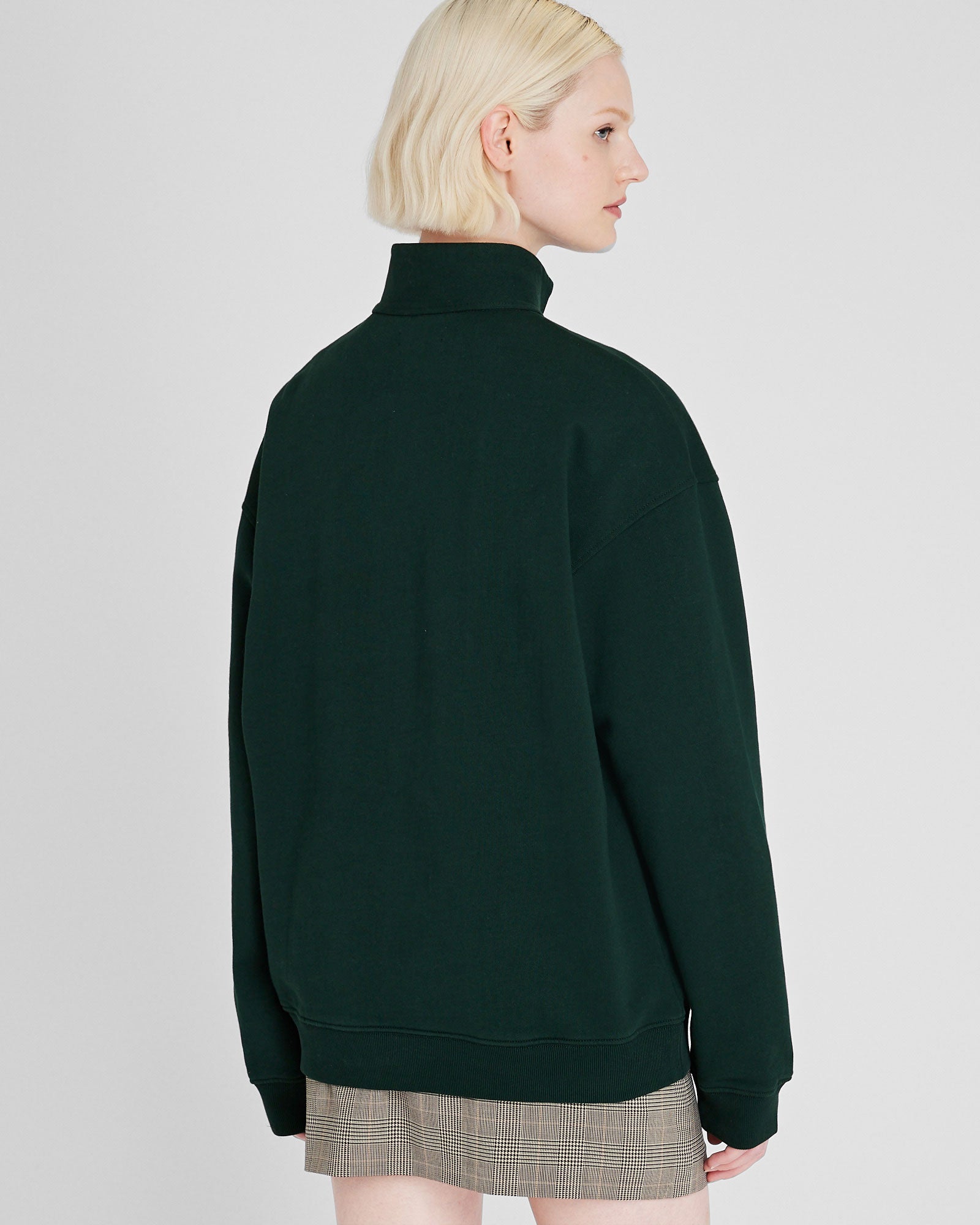 CLUB MONACO - Chandail Écusson glissière un quart - Vert