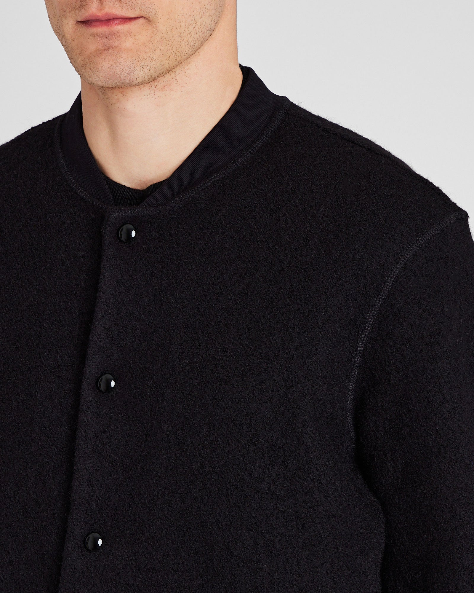 CLUB MONACO - Felted Wool Bomber Jacket - Black Base