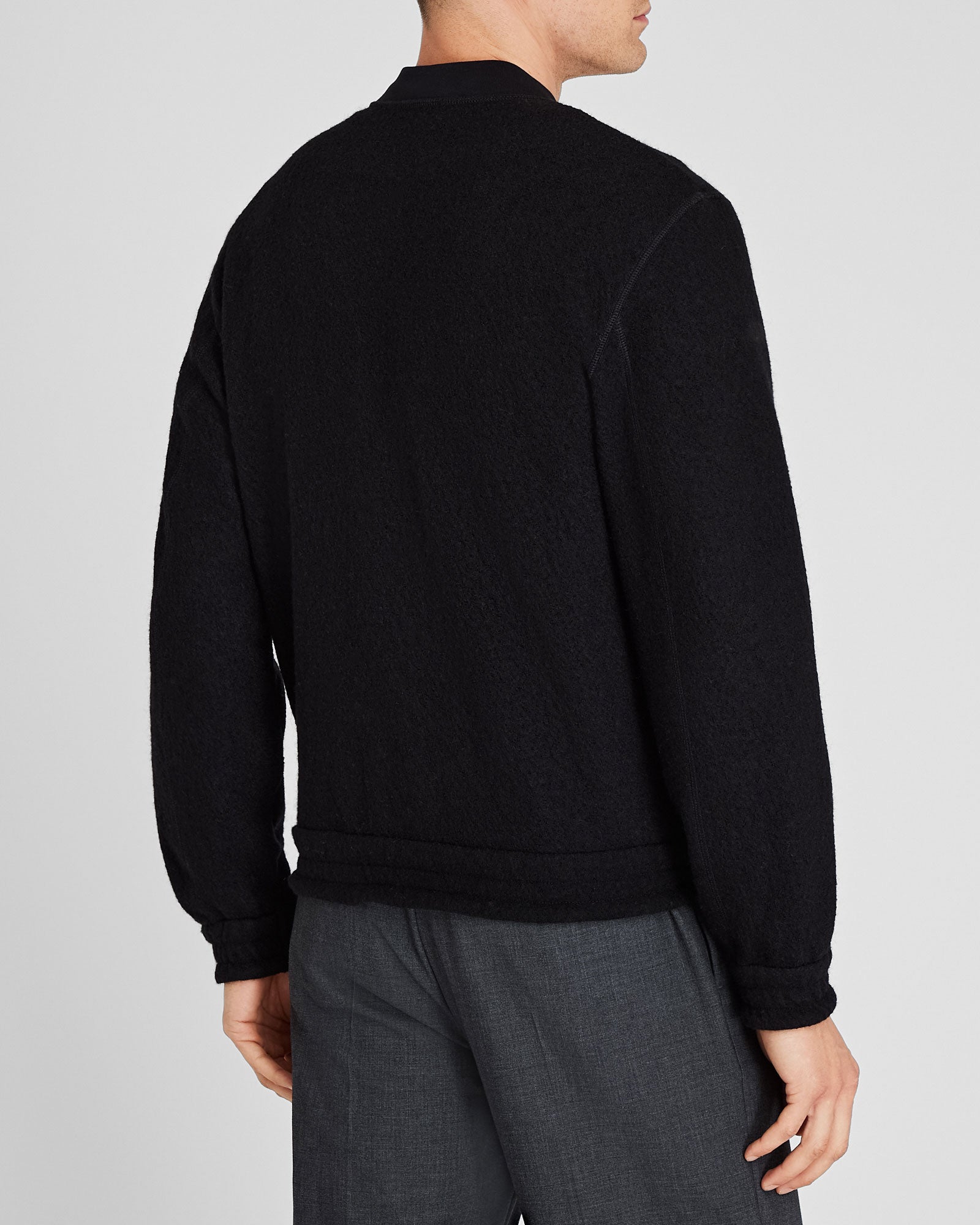 CLUB MONACO - Felted Wool Bomber Jacket - Black Base