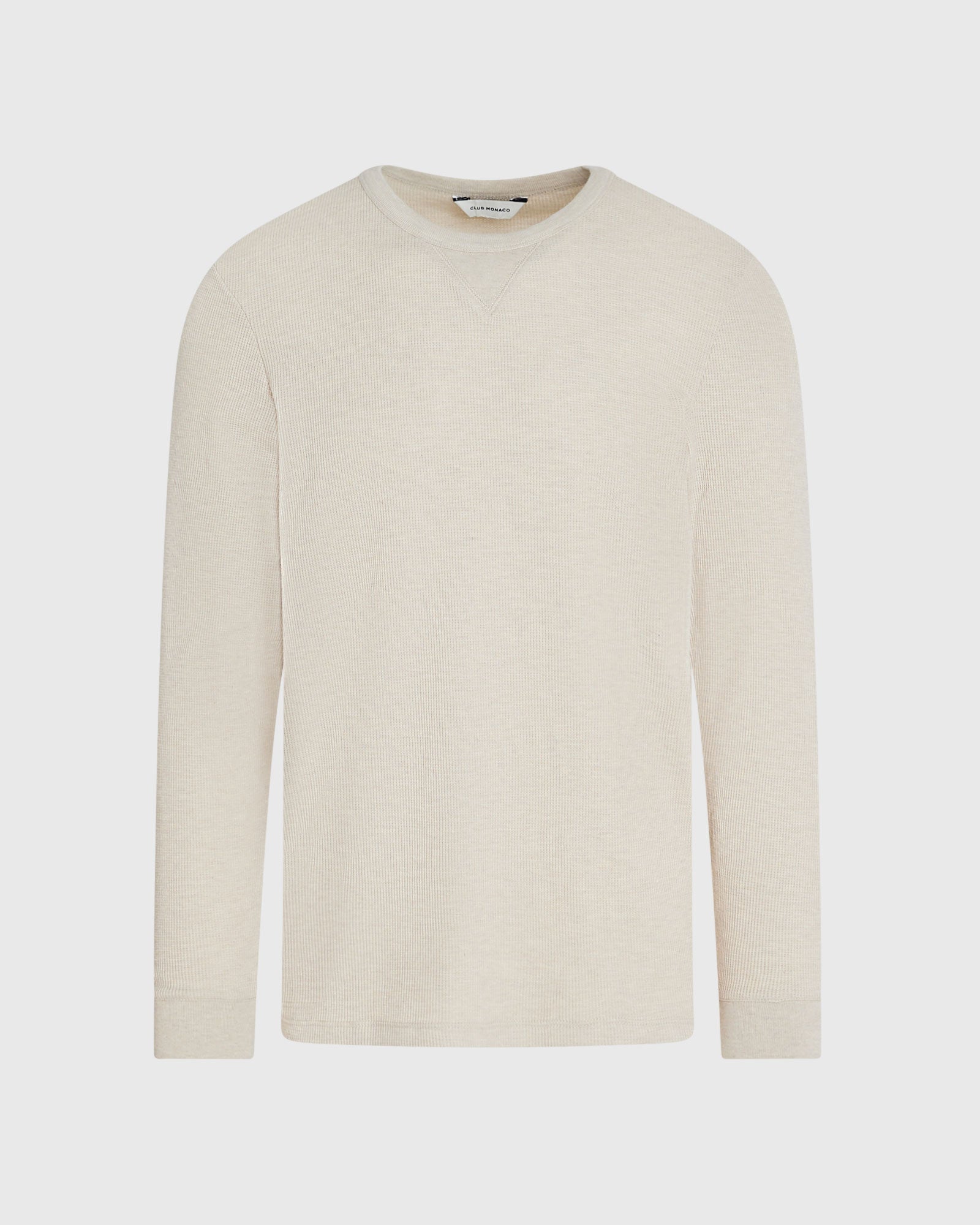 CLUB MONACO - Chandail gaufré à manches longues - Avoine Chinée