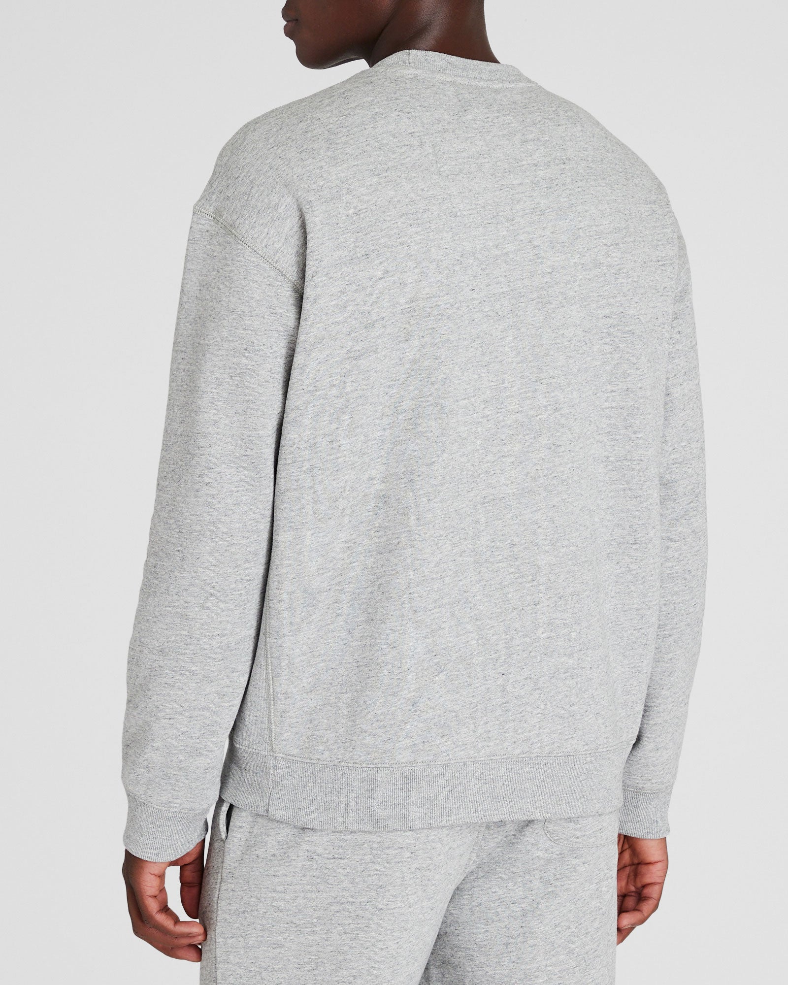 CLUB MONACO - Sweat en molleton décontracté à col rond - Gris Chiné Clair