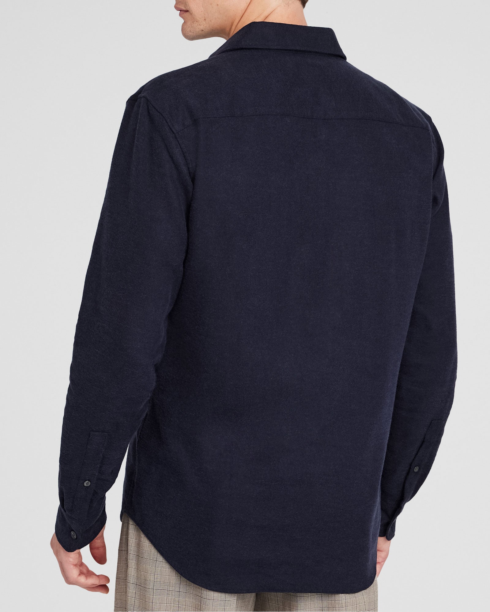 CLUB MONACO - Chemise légère en flanelle unie - Marine