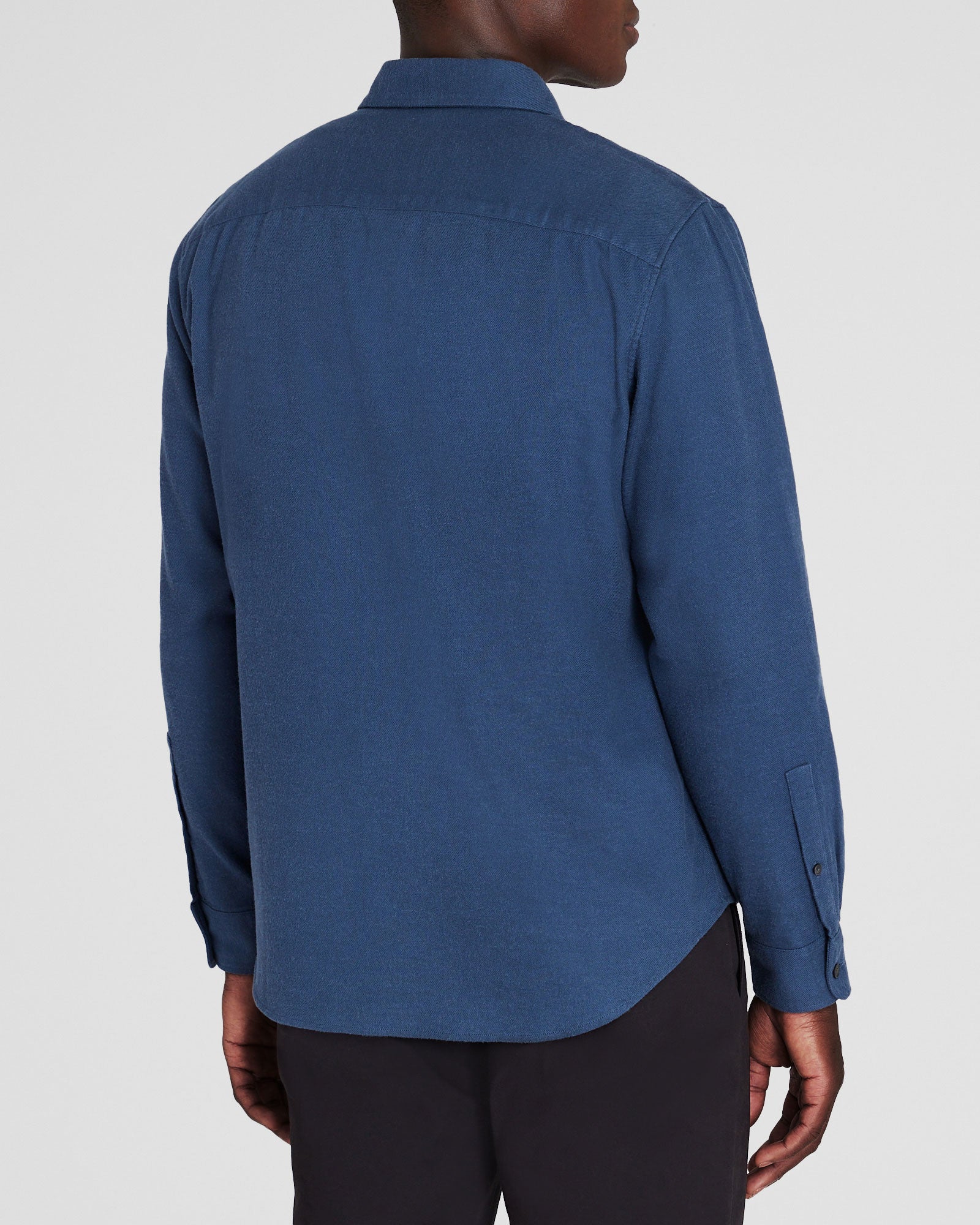 CLUB MONACO - Solid Lightweight Flannel Shirt - Denim