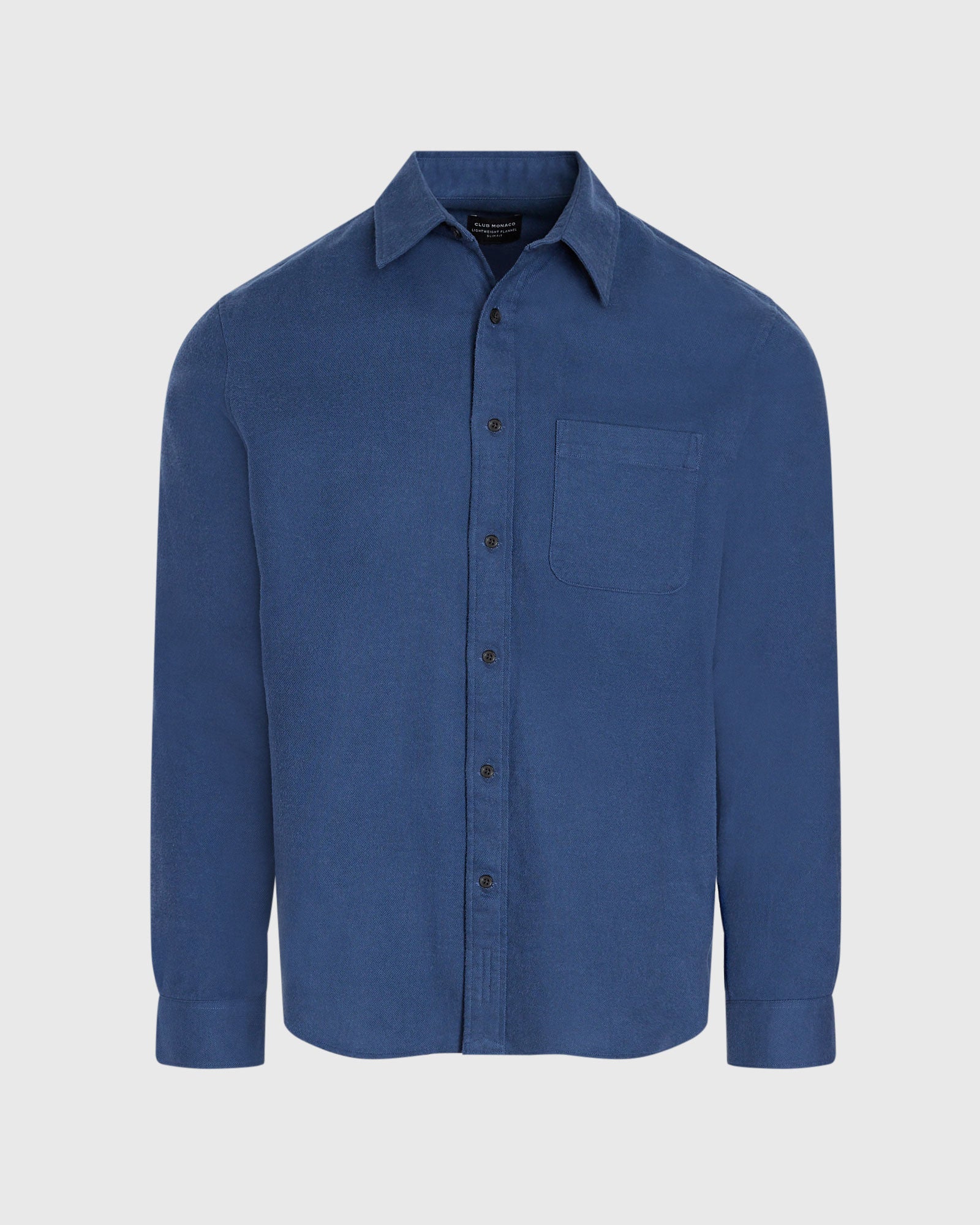 CLUB MONACO - Solid Lightweight Flannel Shirt - Denim