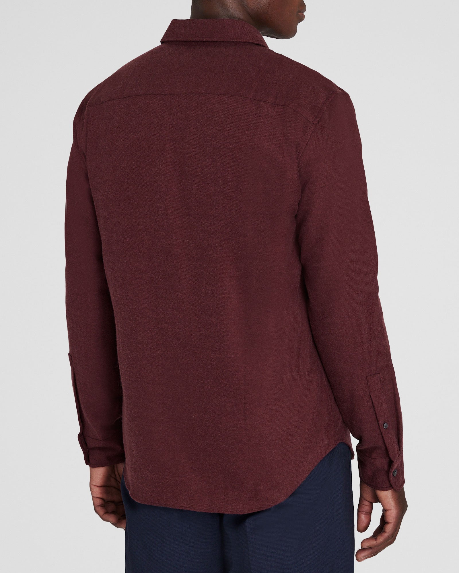 CLUB MONACO - Chemise légère en flanelle unie - Bourgogne